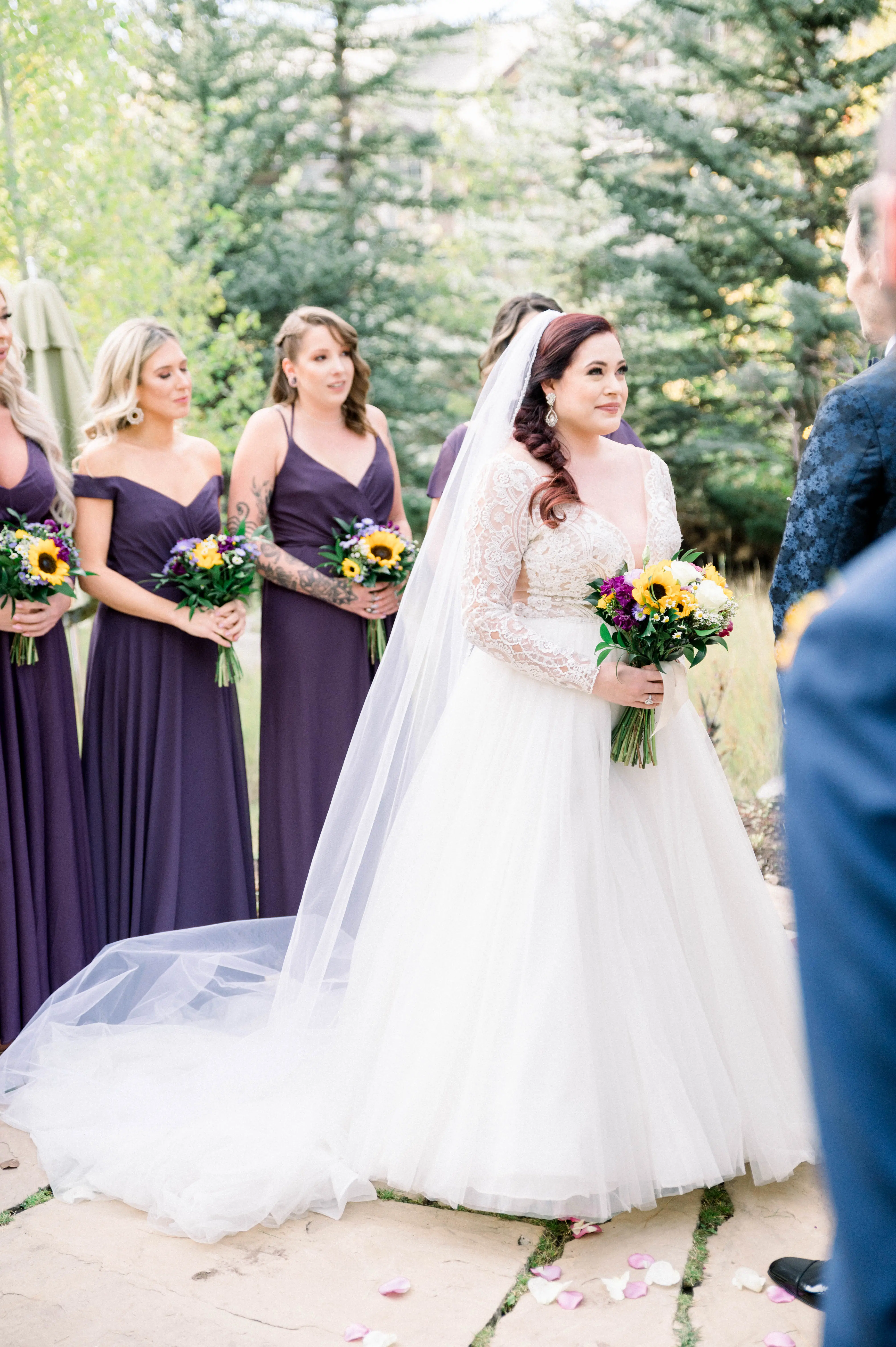 Bride Wearing Princess Wedding Dress Called Mallory Dawn By Maggie Sottero at the Altar