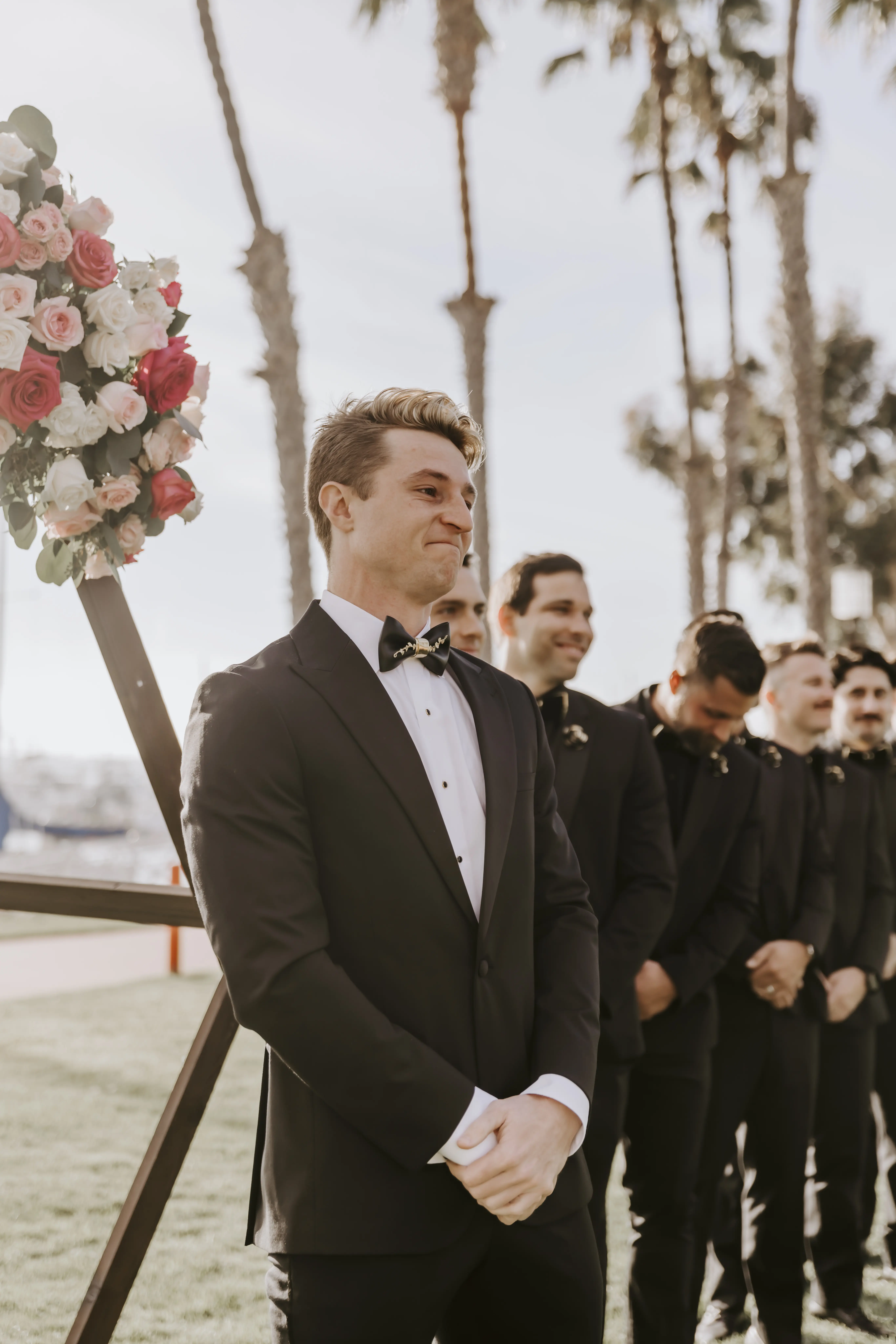 Groom Emotional Over Seeing The Bride Walk Down The Aisle