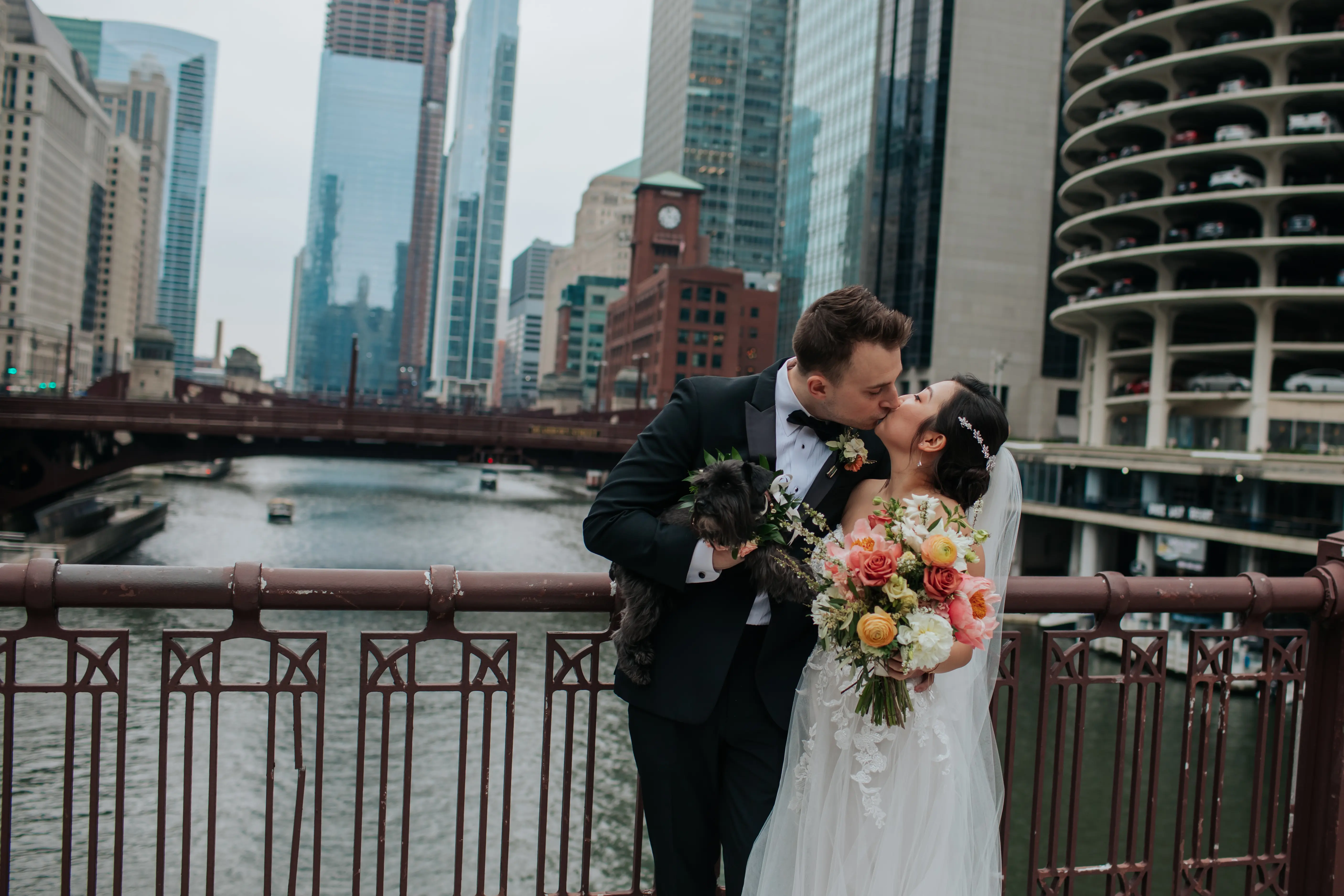 Cityscape Bride Wearing Strapless Wedding Gown Called Stevie By Maggie Sottero