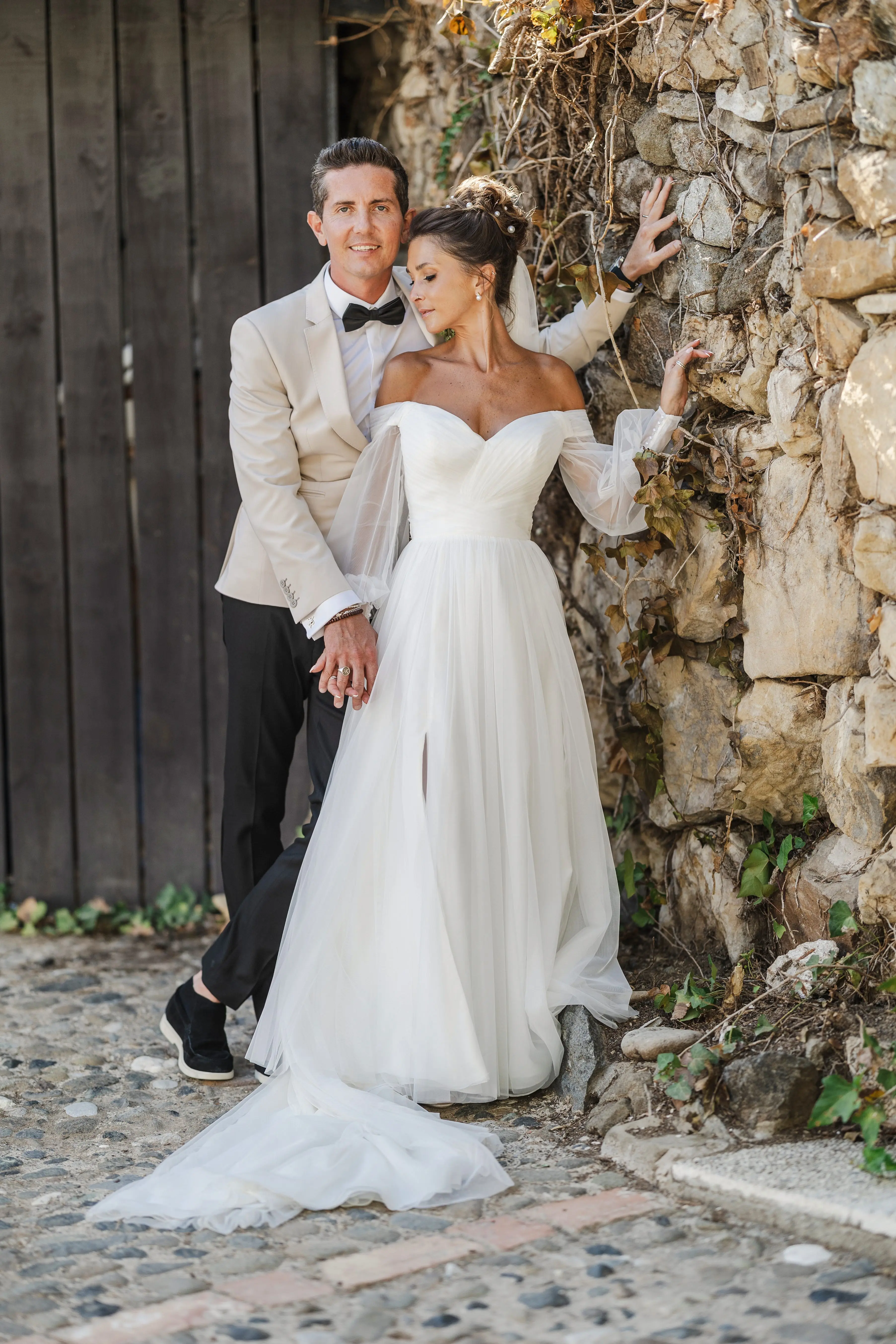 Bride Wearing Aline Wedding Dress Called Nerida By Sottero And Midgley With Groom