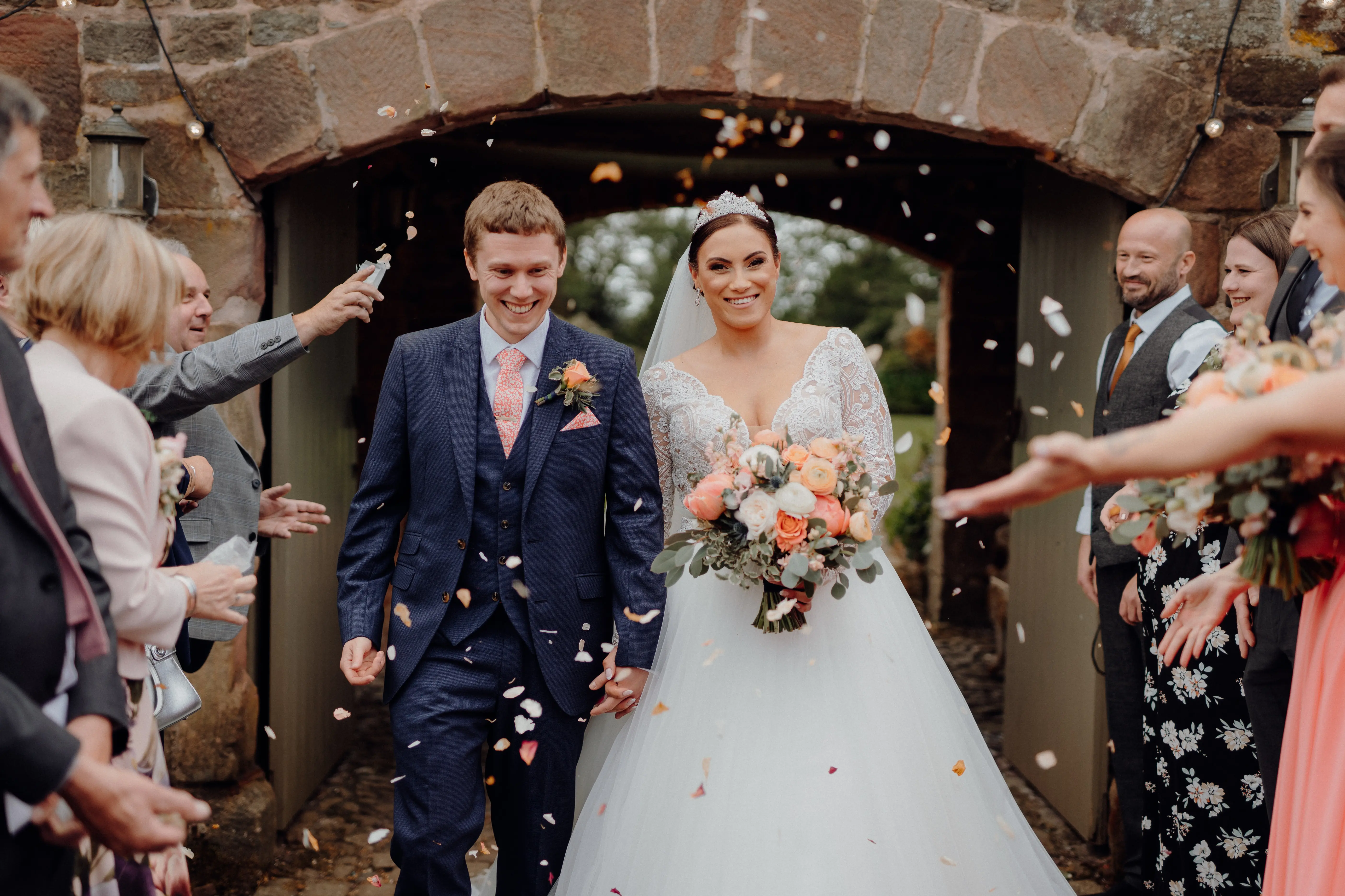 Groom With Bride In Long Sleeve Lace Ball Gown Wedding Dress Called Mallory Dawn By Maggie Sottero