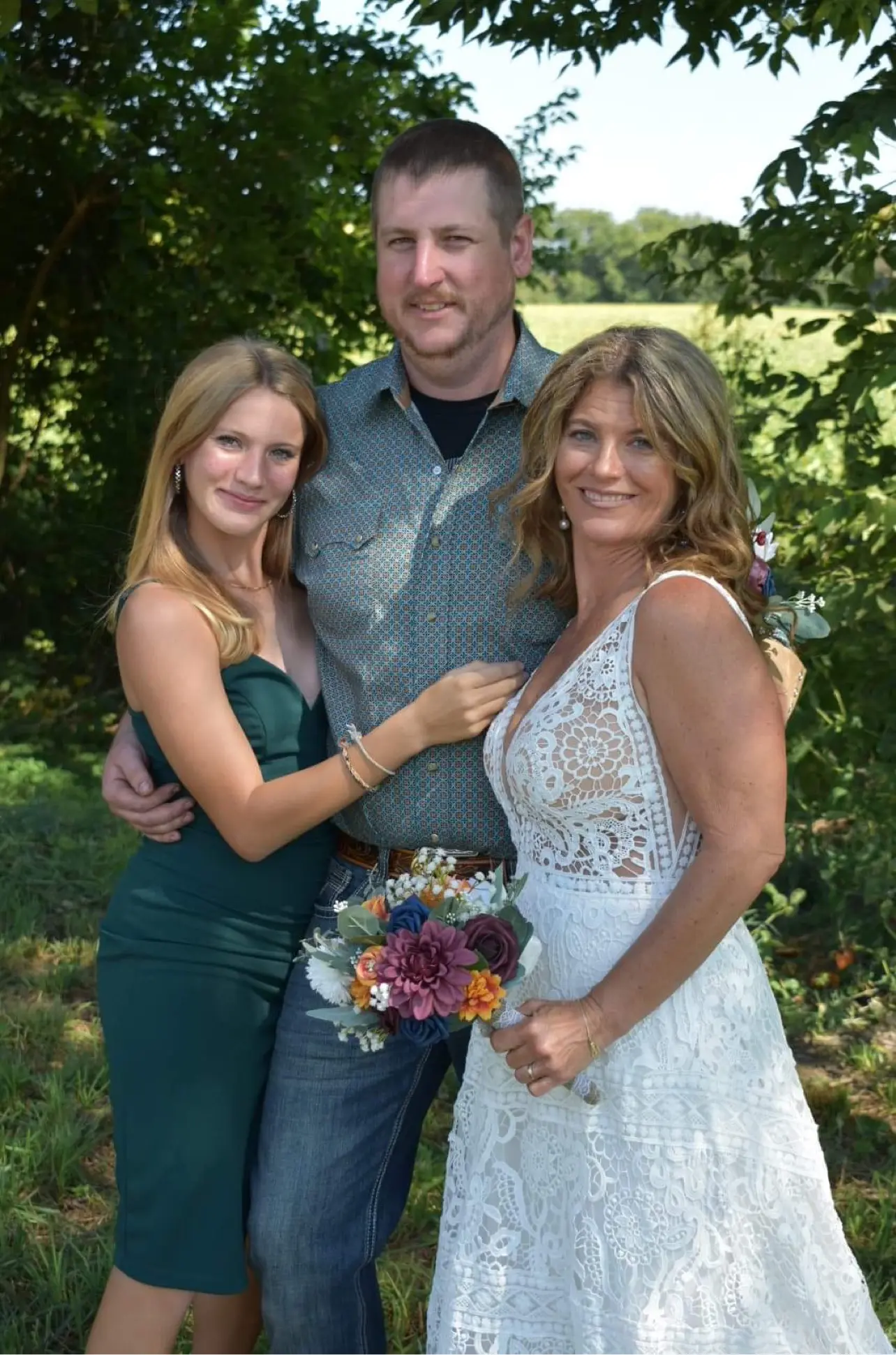 Bride Wearing Boho Lace Wedding Dress Called Finley Dawn By Sottero And Midgley