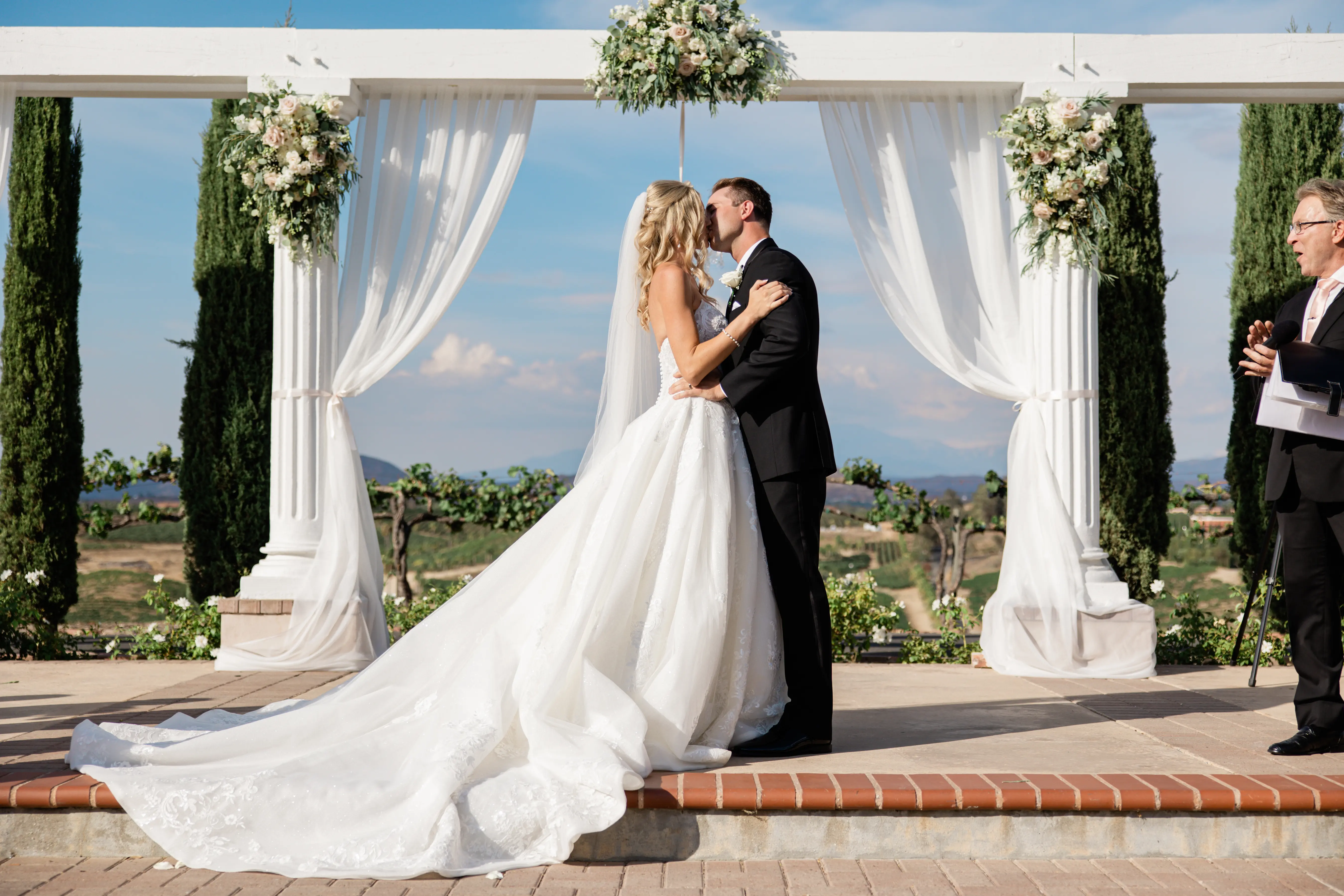 Bride In Lace Ballgown Wedding Dress Called Norvinia By Sottero And Midgley With Groom