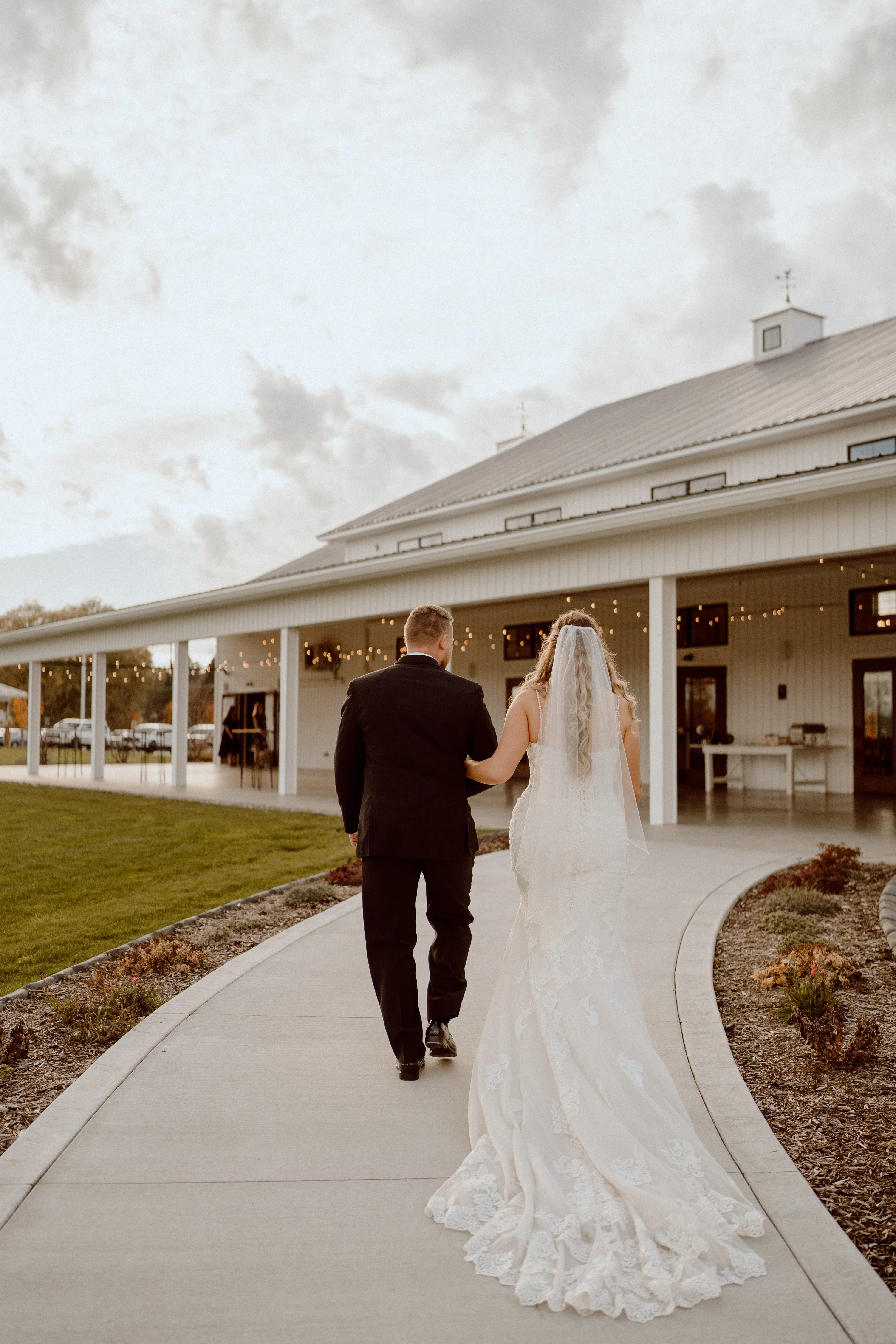 Real Bride in Sparkly Lace Fit-and-Flare Bridal Dress with Plunging Illusion Sweetheart Neckline Called Fiona by Maggie Sottero