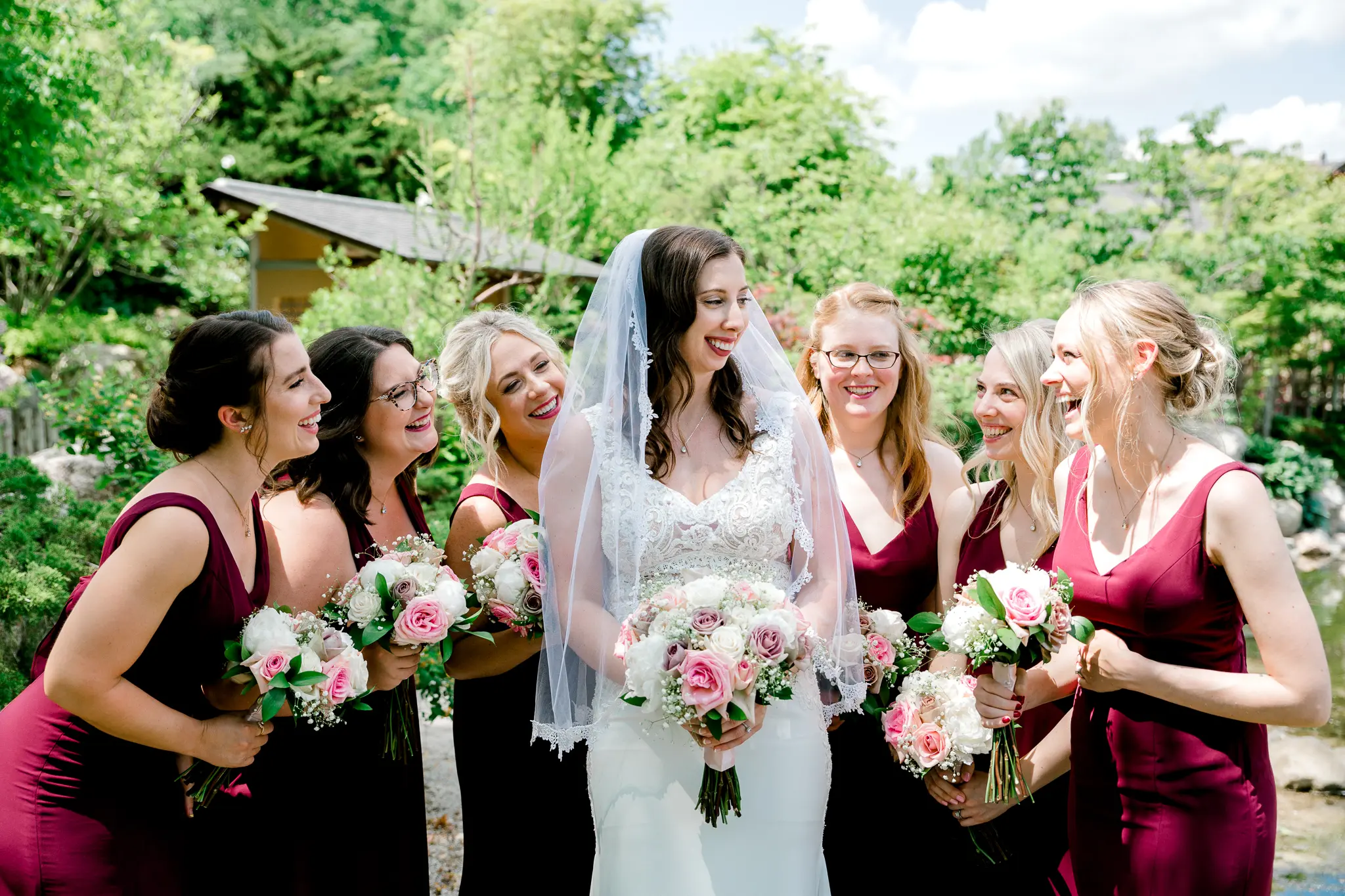 bride in sexy sheath wedding dress