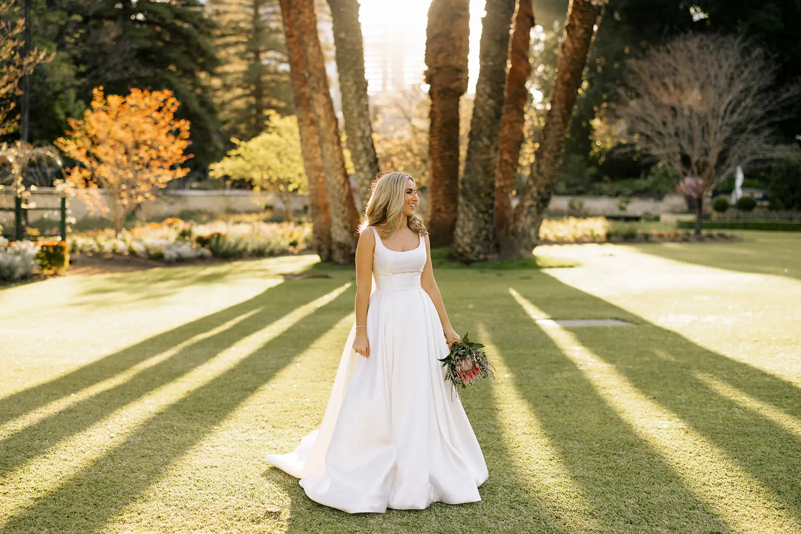 Bride Wearing Satin Ball Gown Selena By Maggie Sottero
