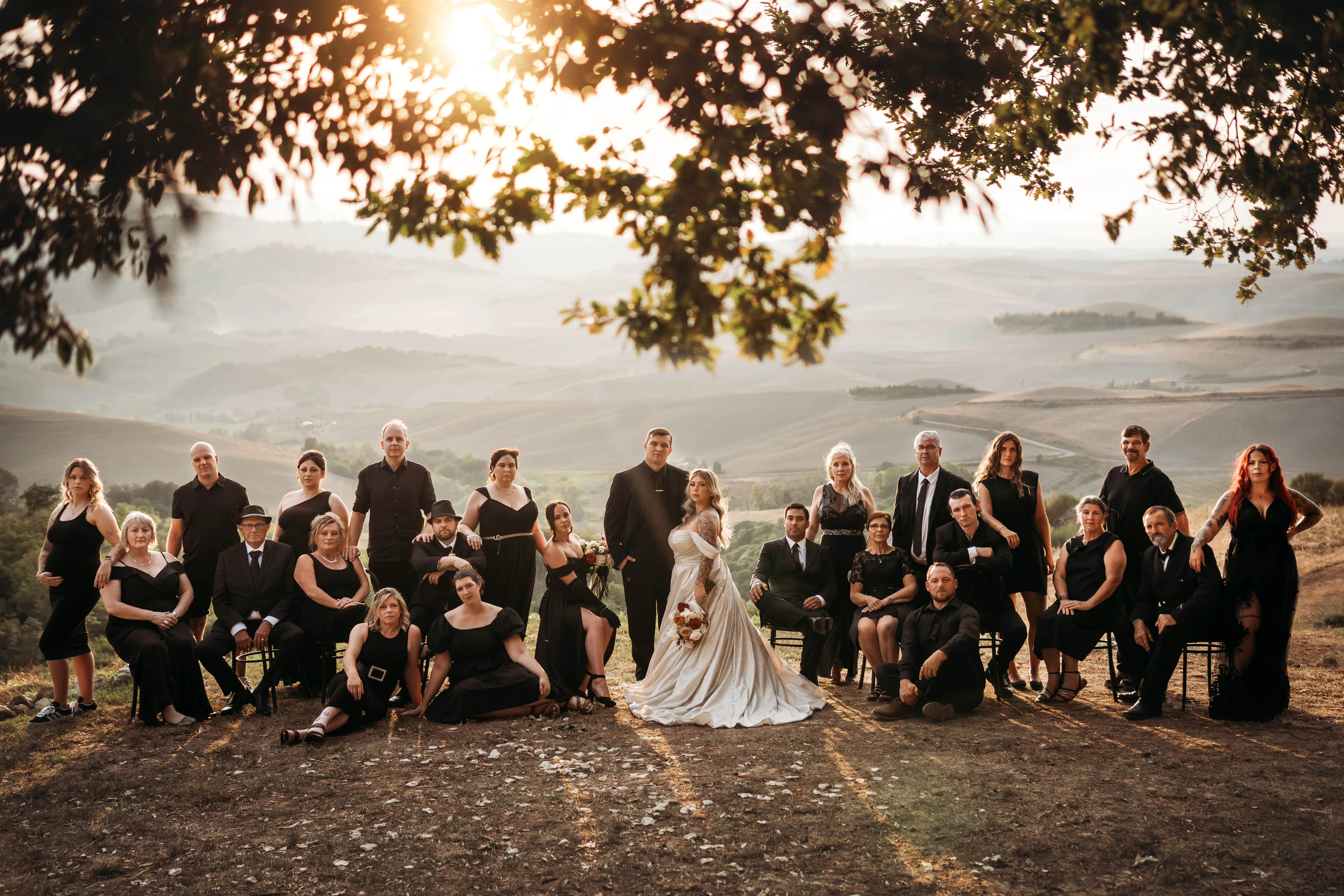 Bride wearing Anniston by Maggie Sottero with her wedding party