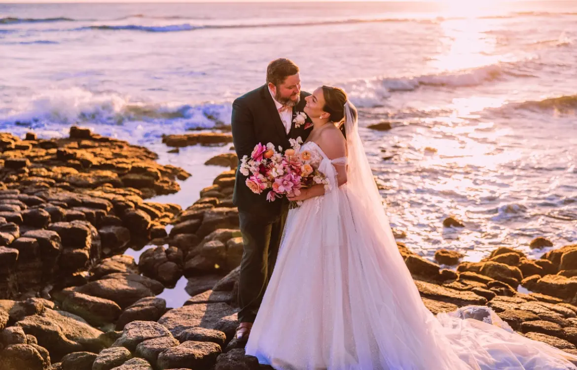 Bride In Fairytale Ball Gown Shasta Sottero Midgley With Groom