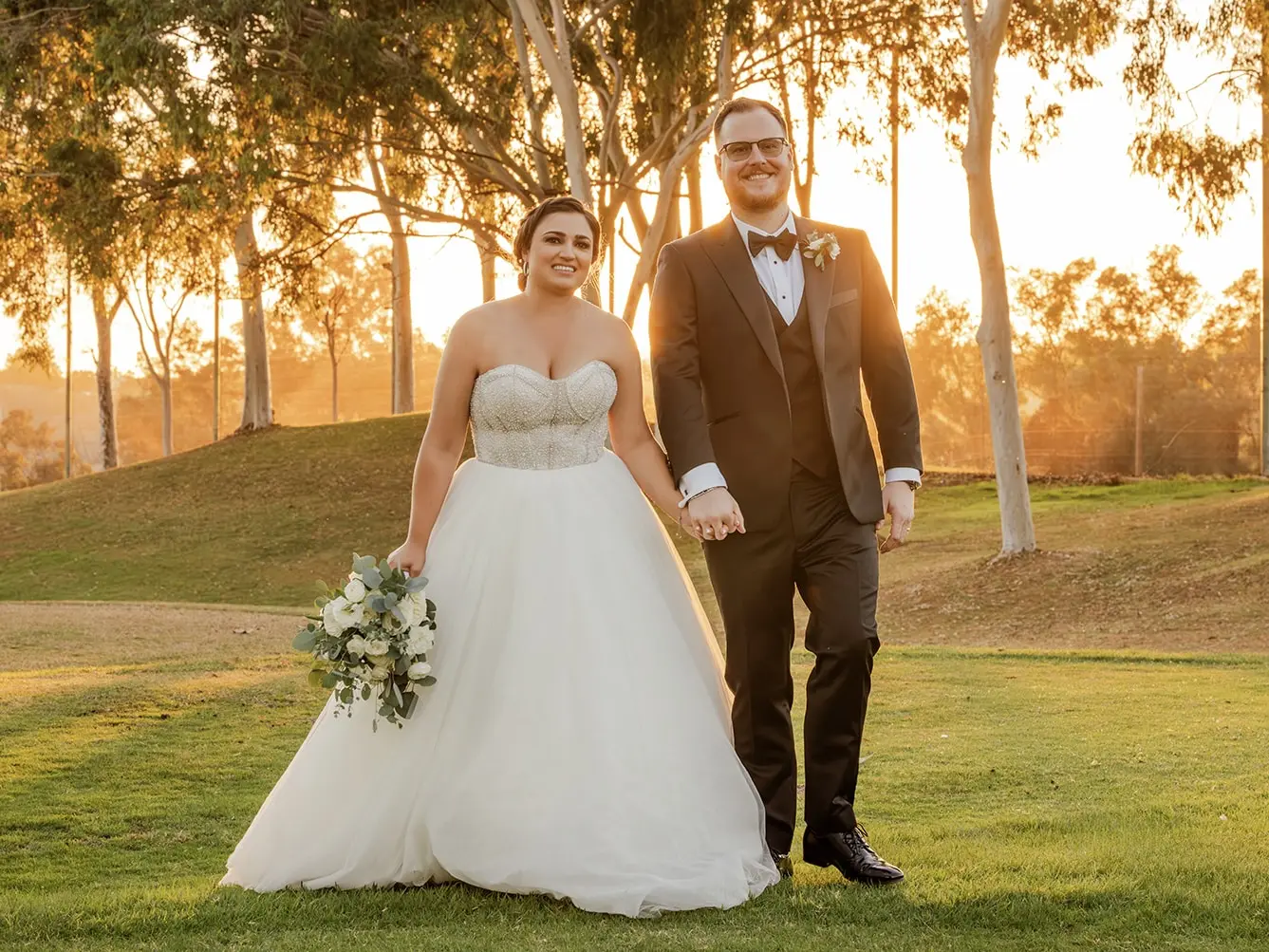 Bride Wearing Sparkly Princess Wedding Dress Called Elton By Sottero And Midgley With Groom