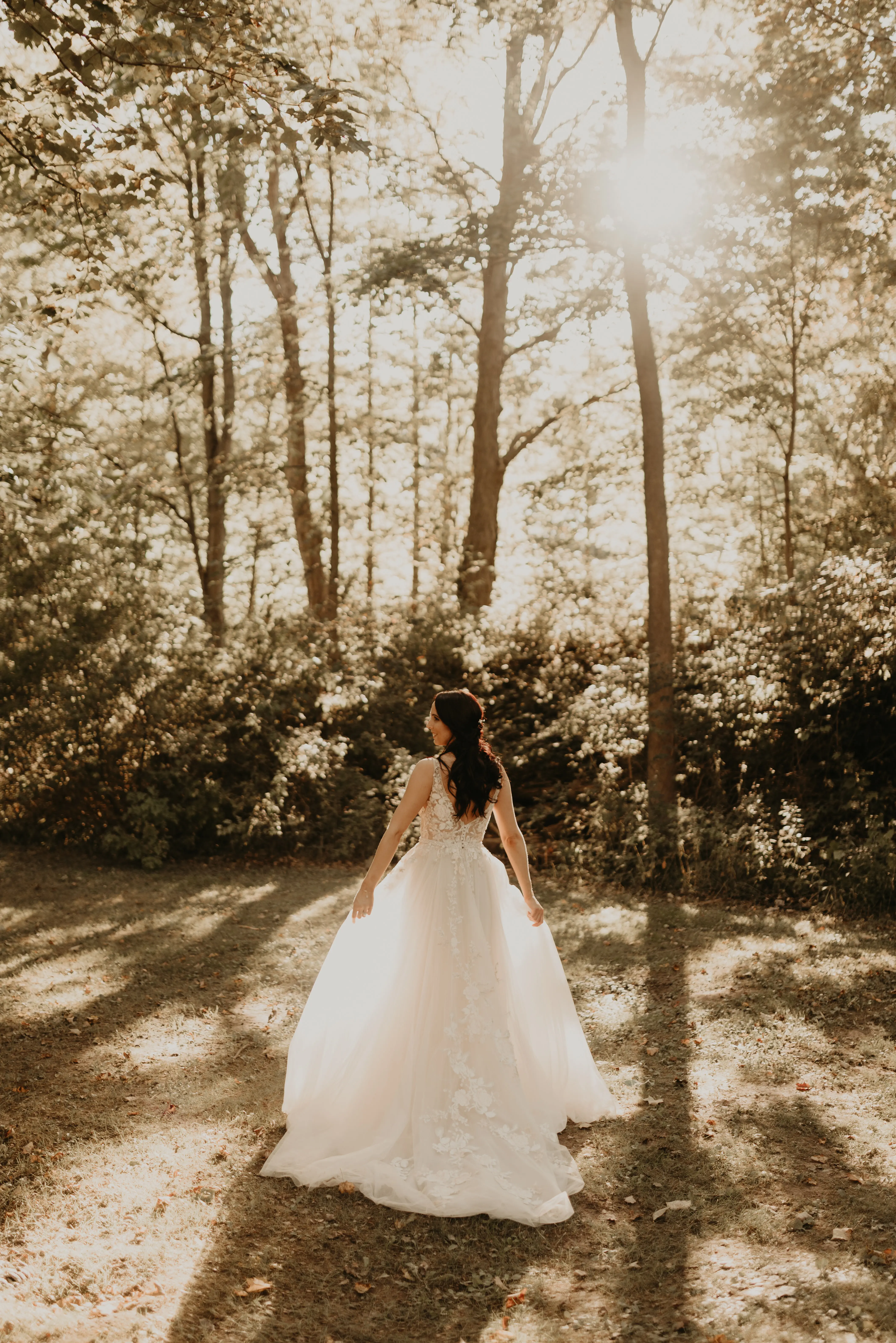 Bride In Lace And Tulle Wedding Dress Called Minerva By Rebecca Ingram