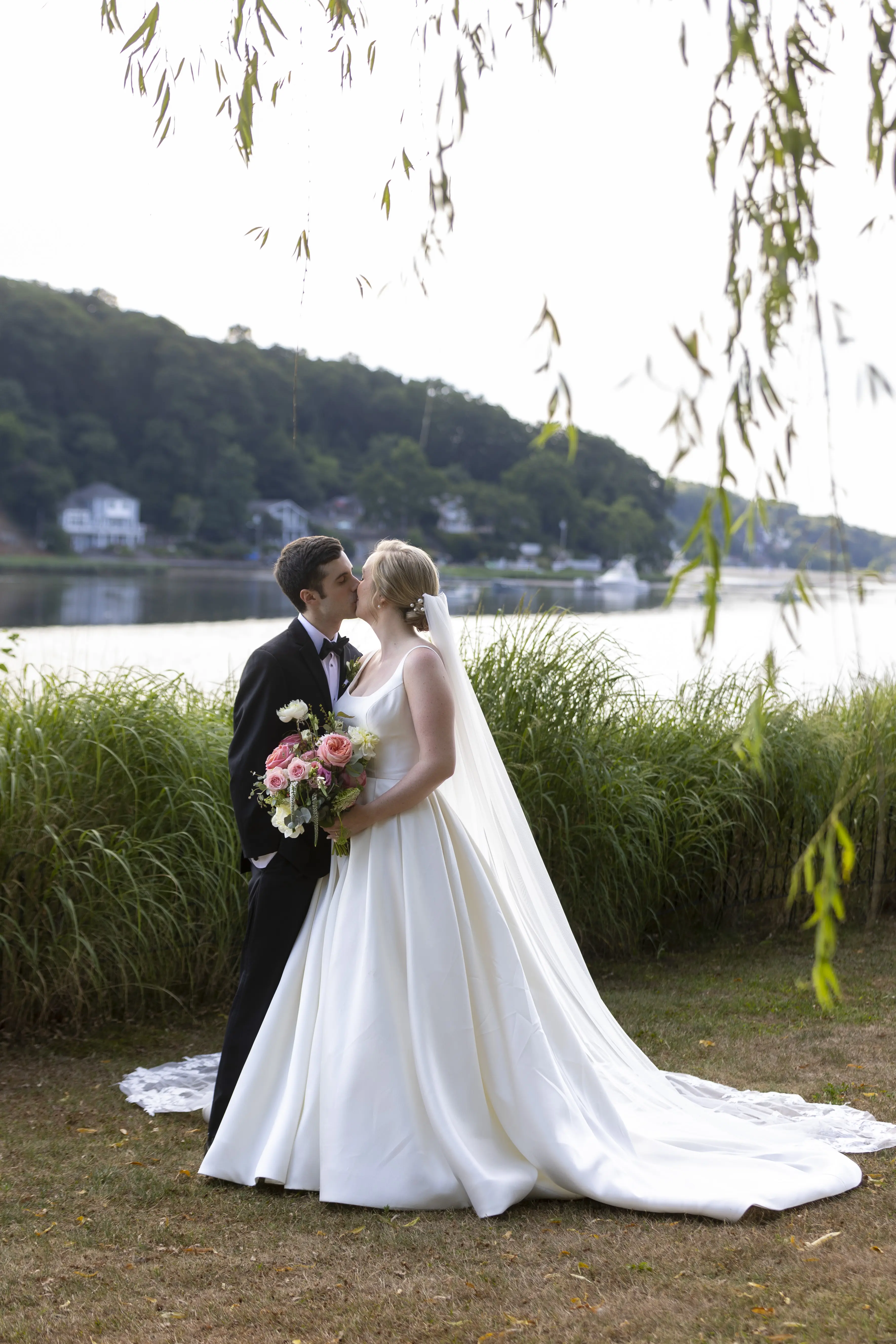 Bride In Simple Wedding Dress Called Selena By Maggie Sottero With Groom