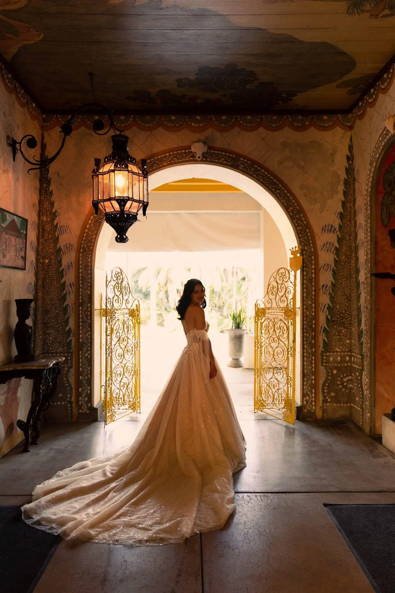 Bride Wearing Sparkly Fairytale Ball Gown Wedding Dress Called Shasta By Sottero And Midgley