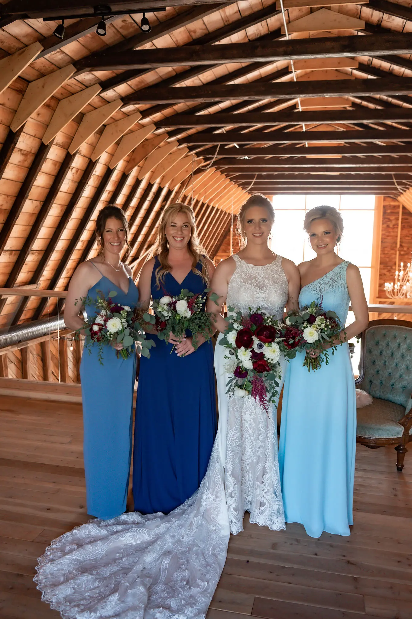 Bride Wearing Modern Halter Fit-And-Flare Wedding Dress Kevyn By Sottero And Midgley