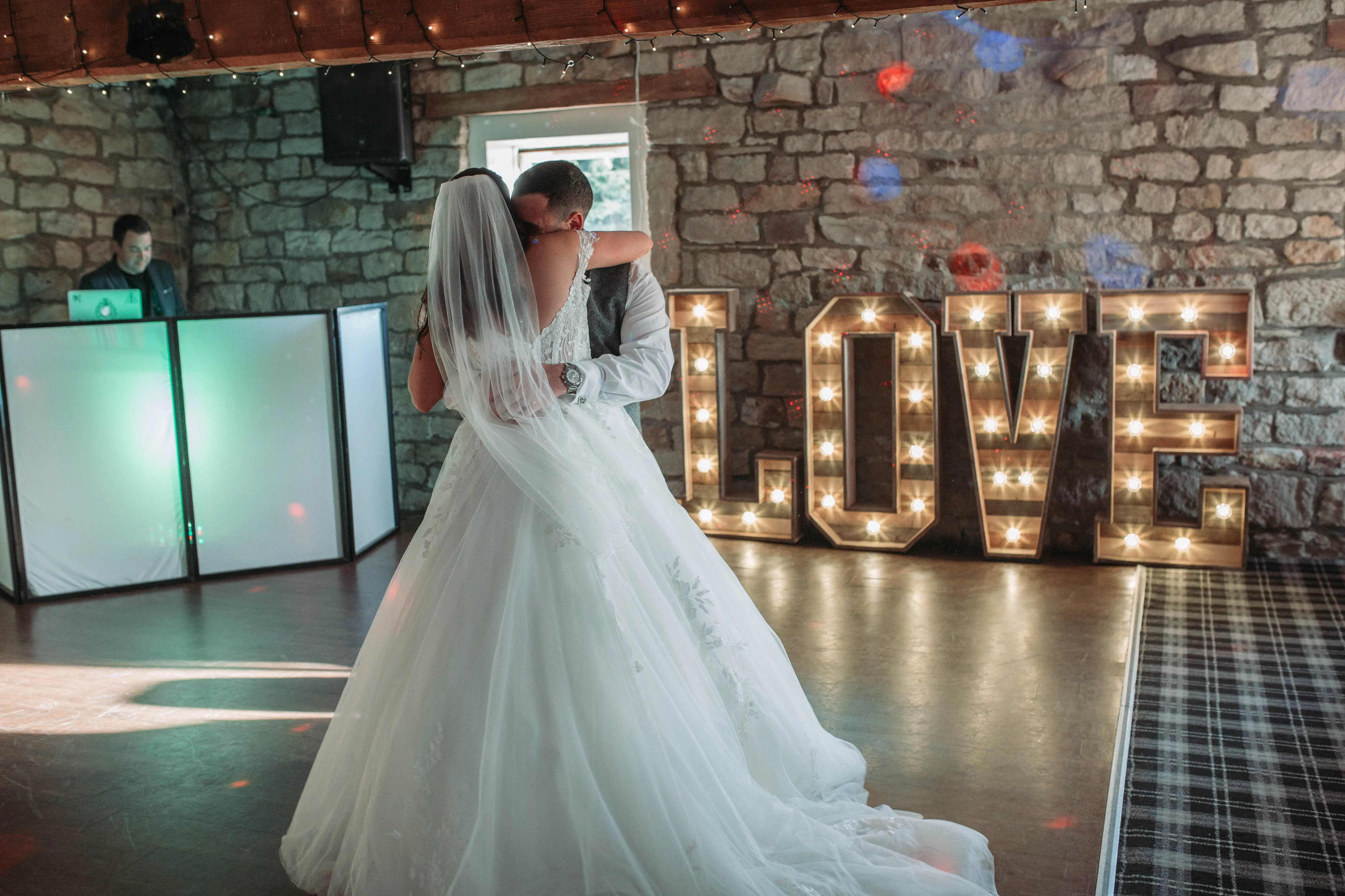 Bride In Off-the-shoulder Fairytale Harlem Maggie Sottero With Groom