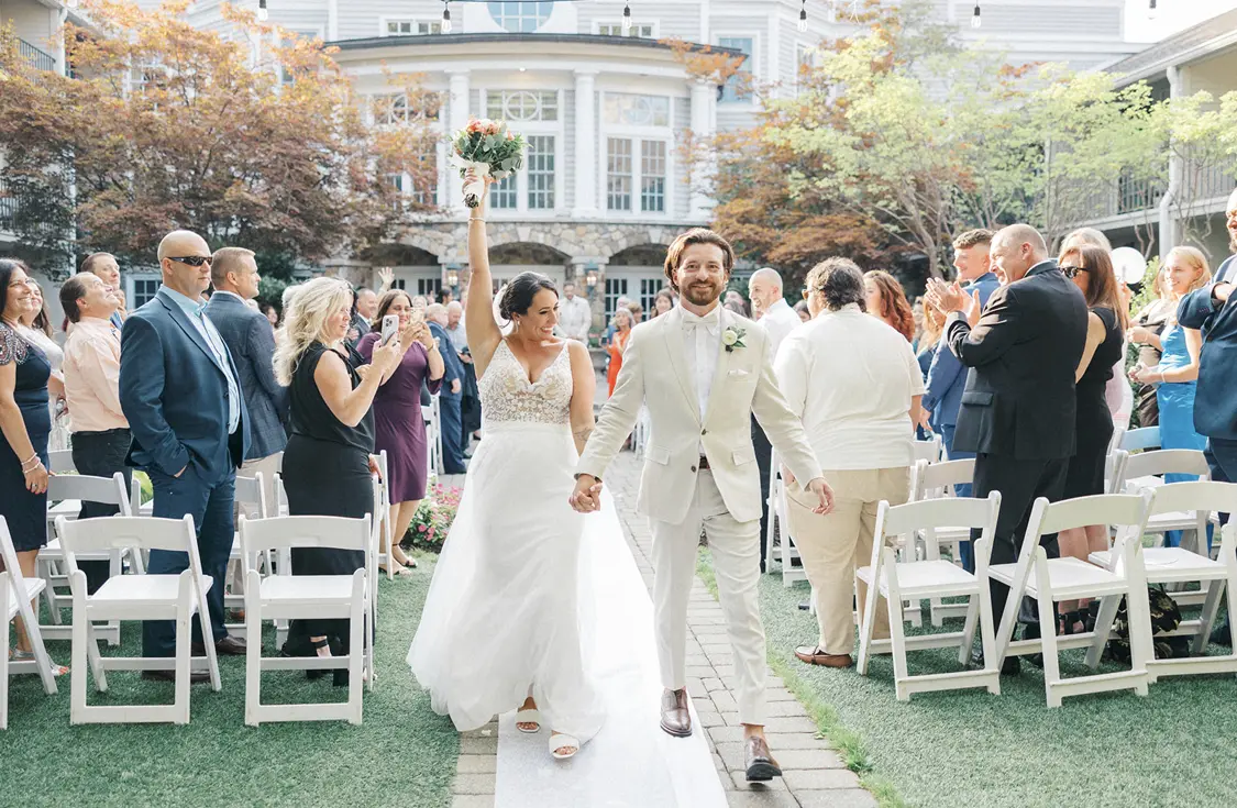 Bride In Crepe Wedding Dress Called Carmen By Rebecca Ingram