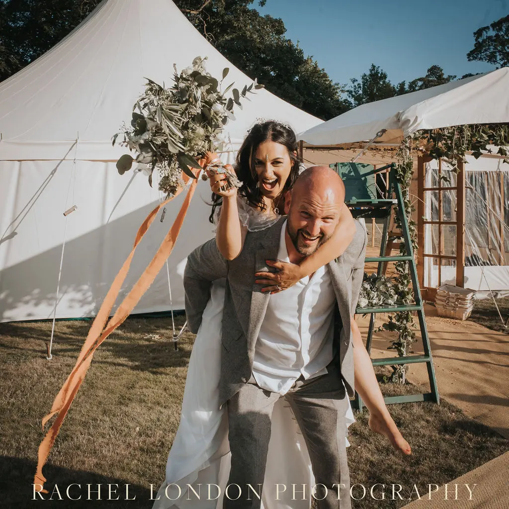 Bride In Textured A-line Lorraine Rebecca Ingram With Groom