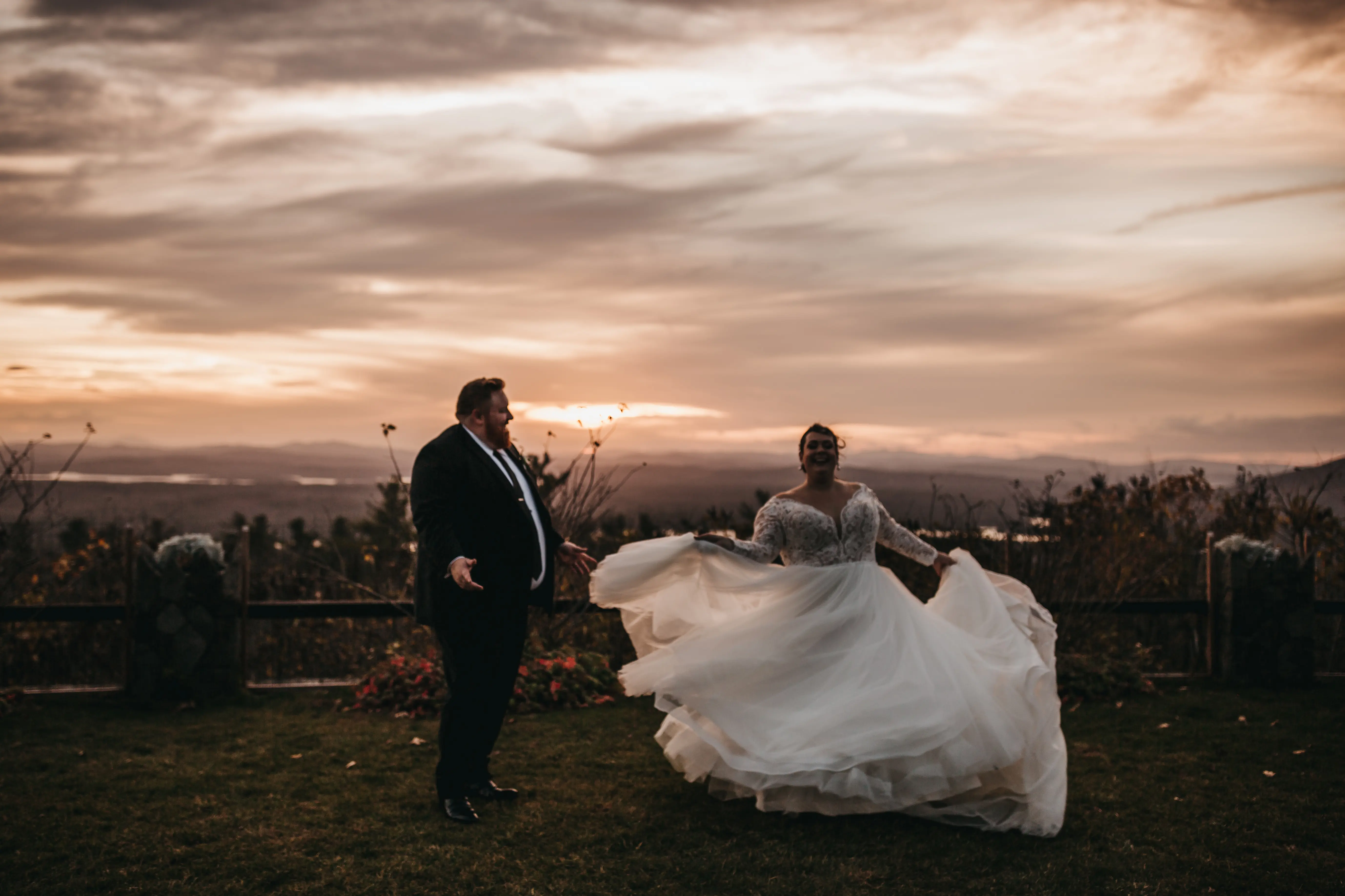 Bride Romantic A-Line Wedding Dress Called Mallory Dawn By Maggie Sottero With Groom