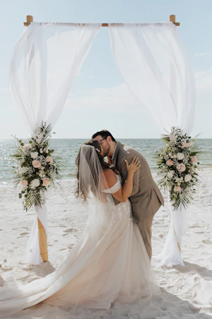 Groom With Bride Wearing Princess Wedding Dress Stevie By Maggie Sottero