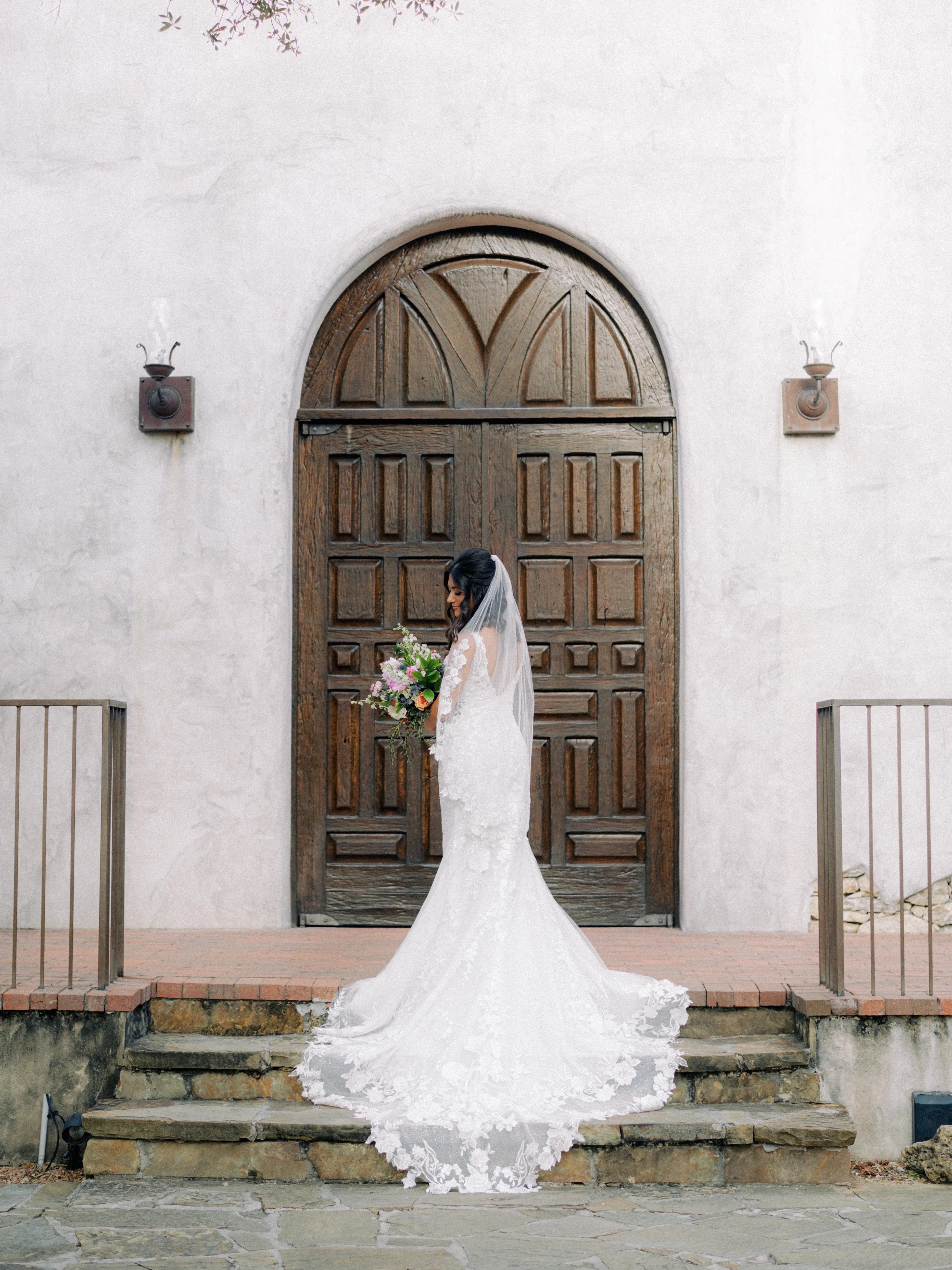 Bride In Lace Square Neck Wedding Dress Called Albany By Maggie Sottero