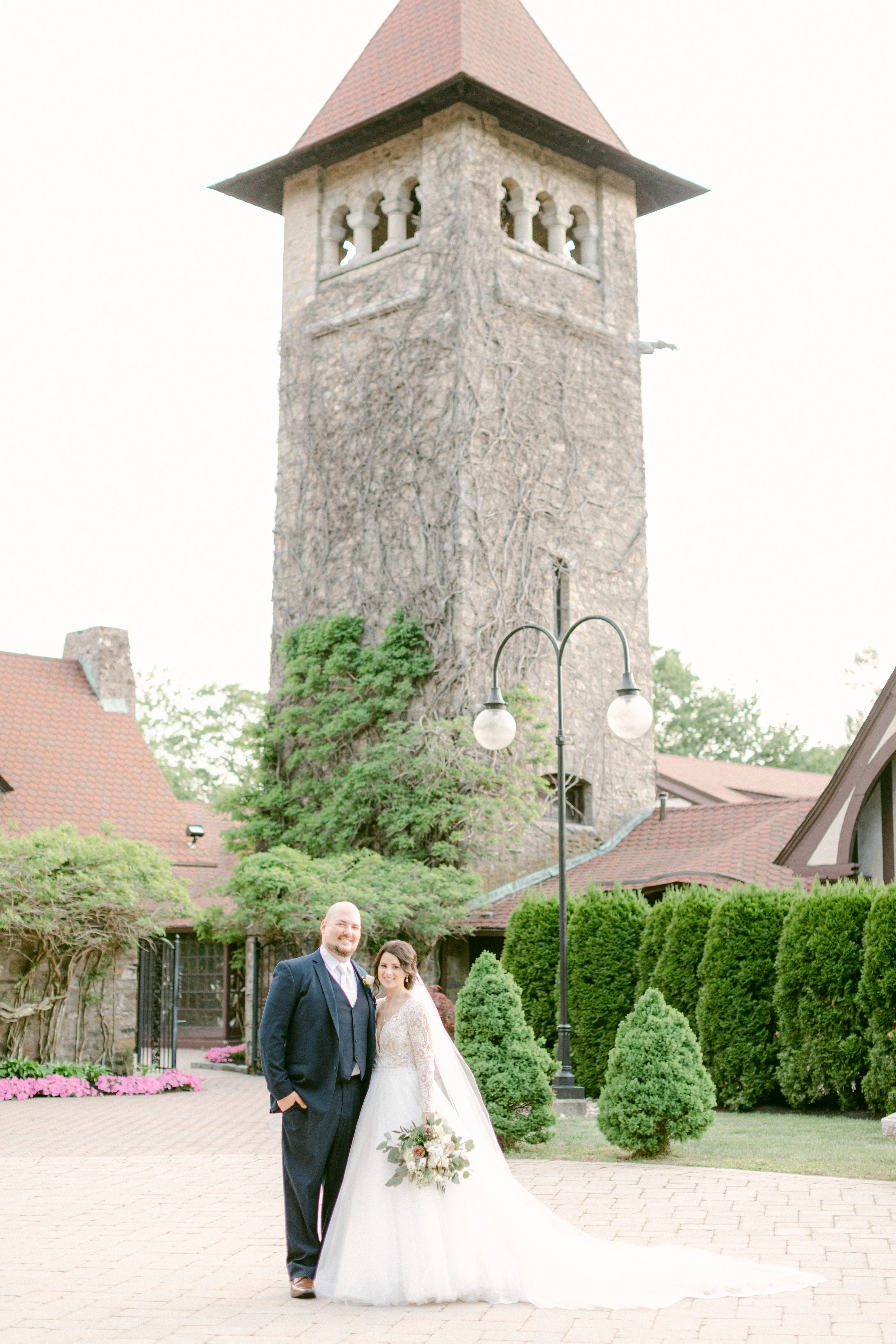 Groom With Bride Wearing Ballgown With Long Sleeves Called Mallroy Dawn By Maggie Sottero