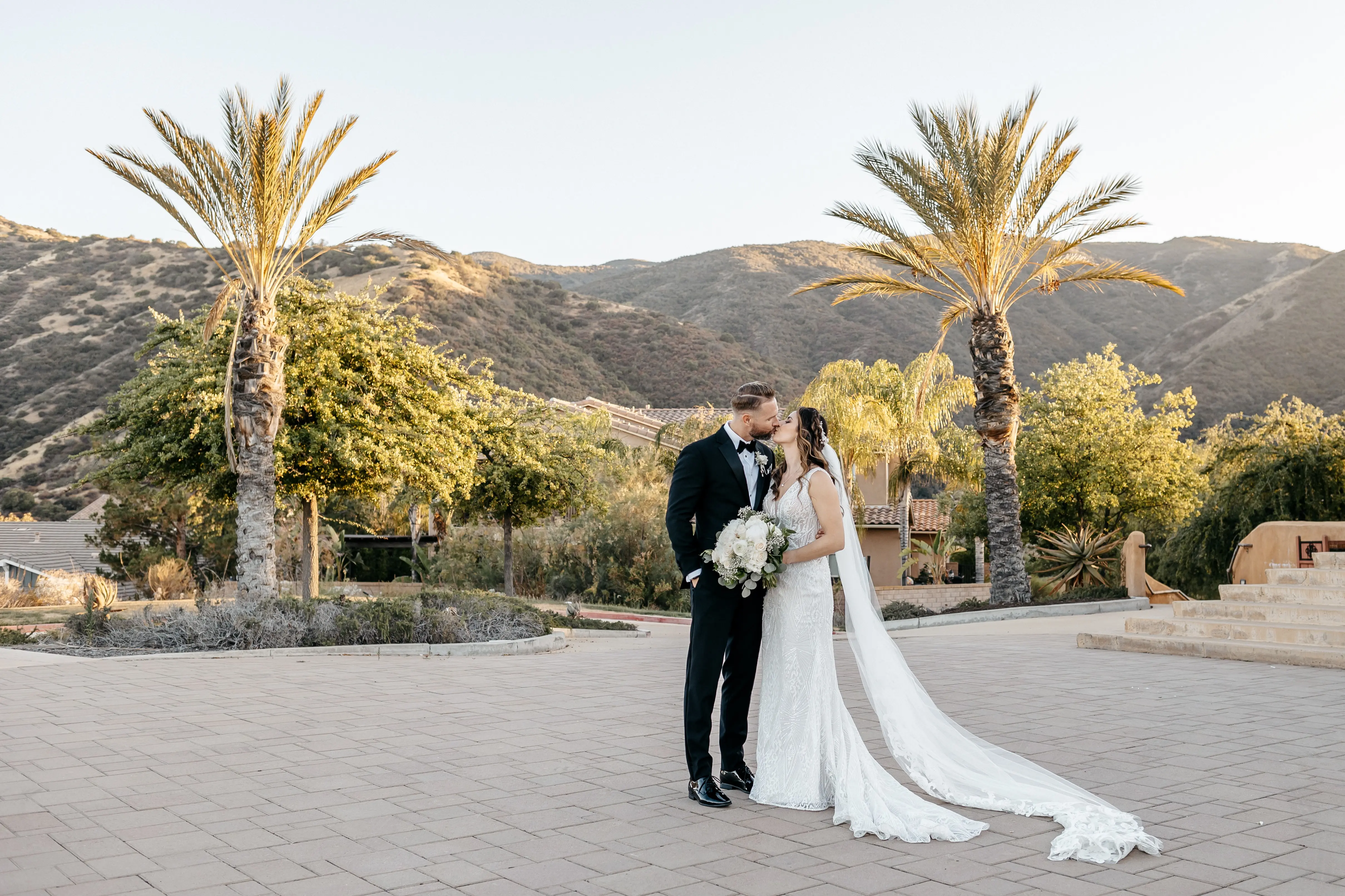 Groom With Bride Wearing Art Deco Wedding Dress Elaine By Maggie Sottero