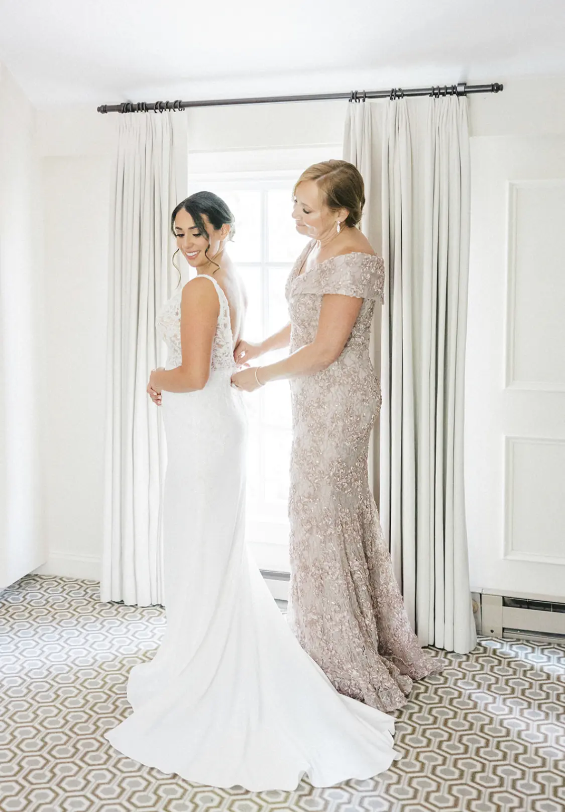Bride In Crepe Wedding Dress Called Carmen By Rebecca Ingram