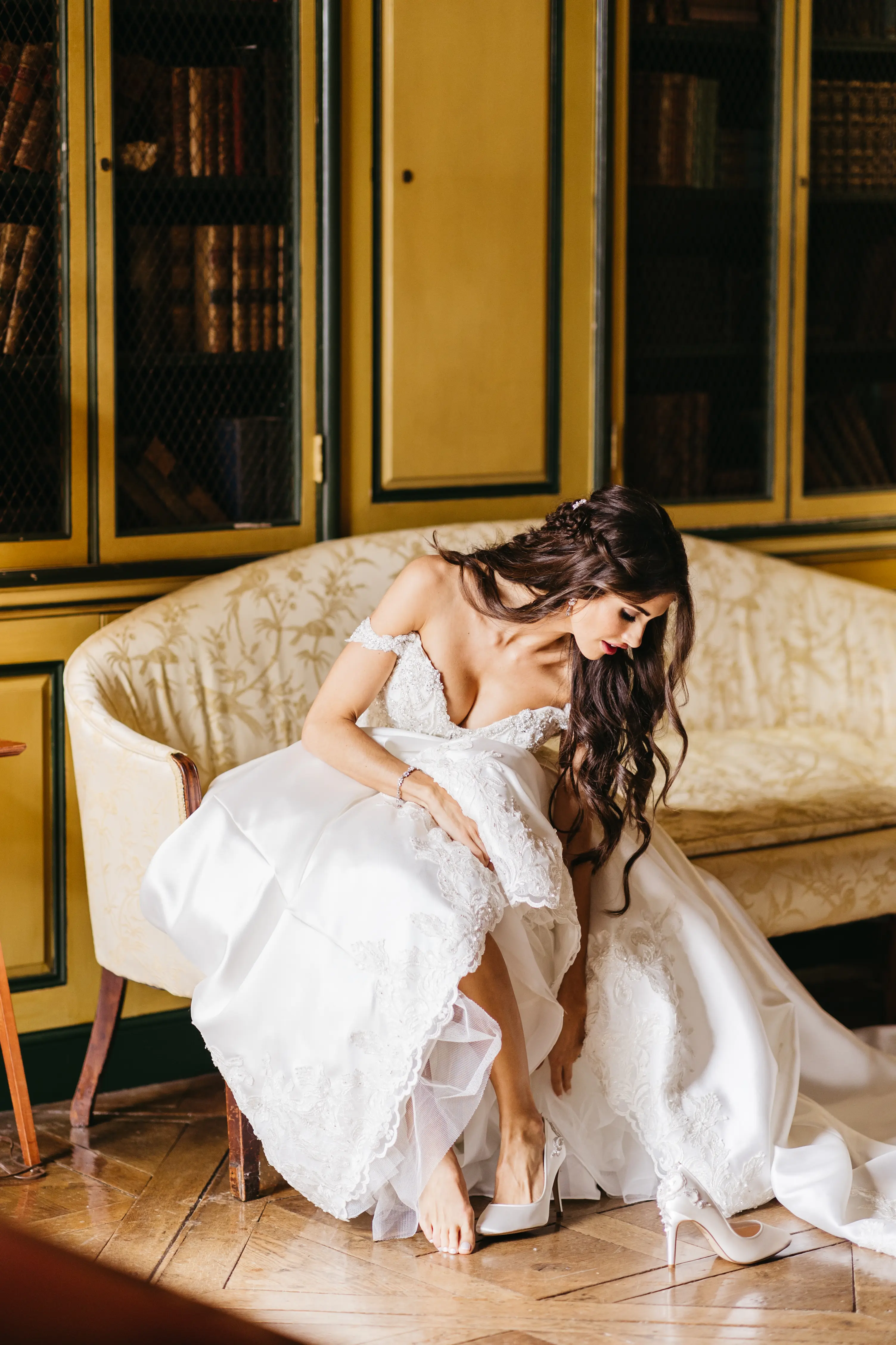 Bride In Satin Ballgown Wedding Dress Called Kimora By Sottero And Midgley