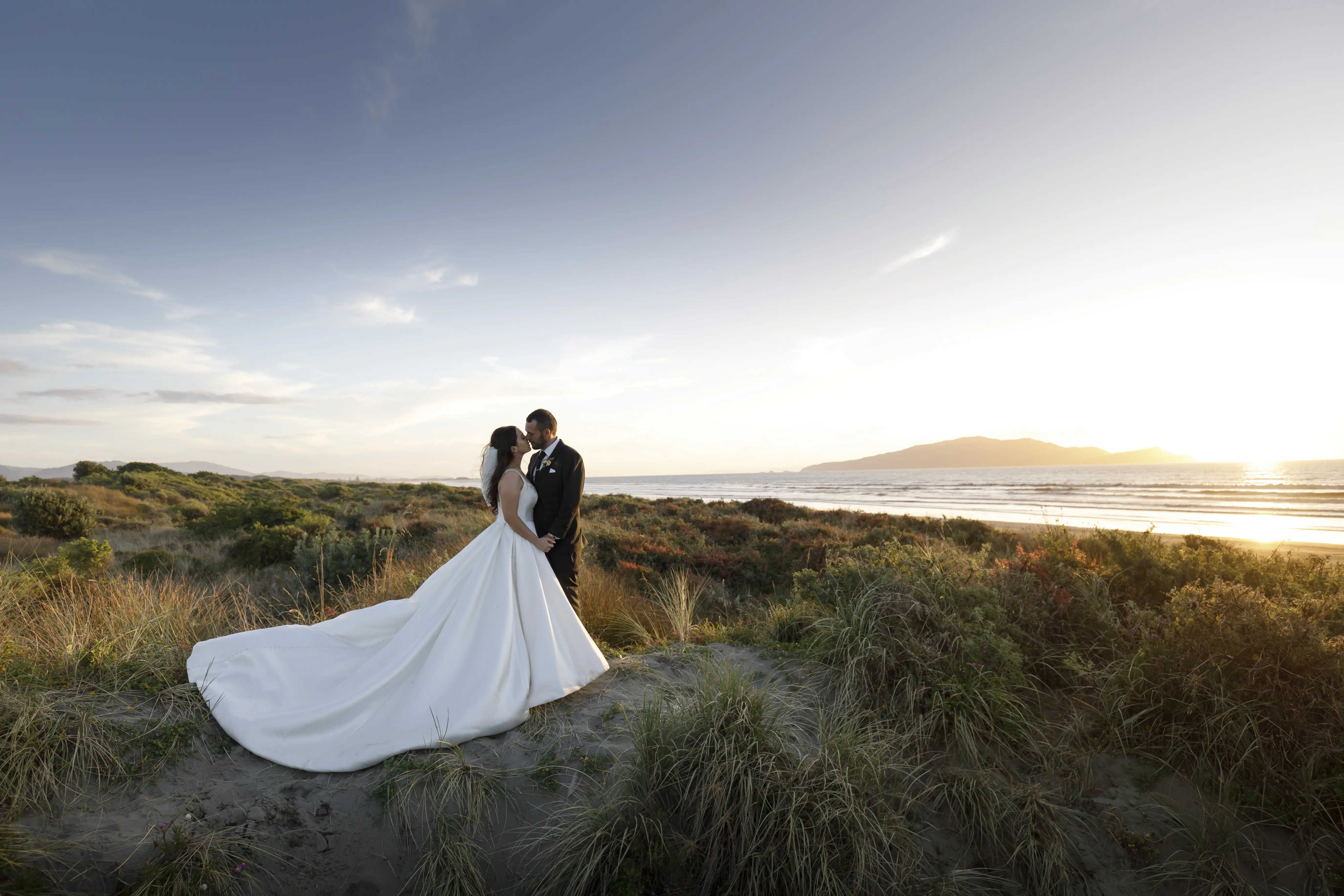Bride In Satin A-Line Wedding Dress Called Selena By Maggie Sottero