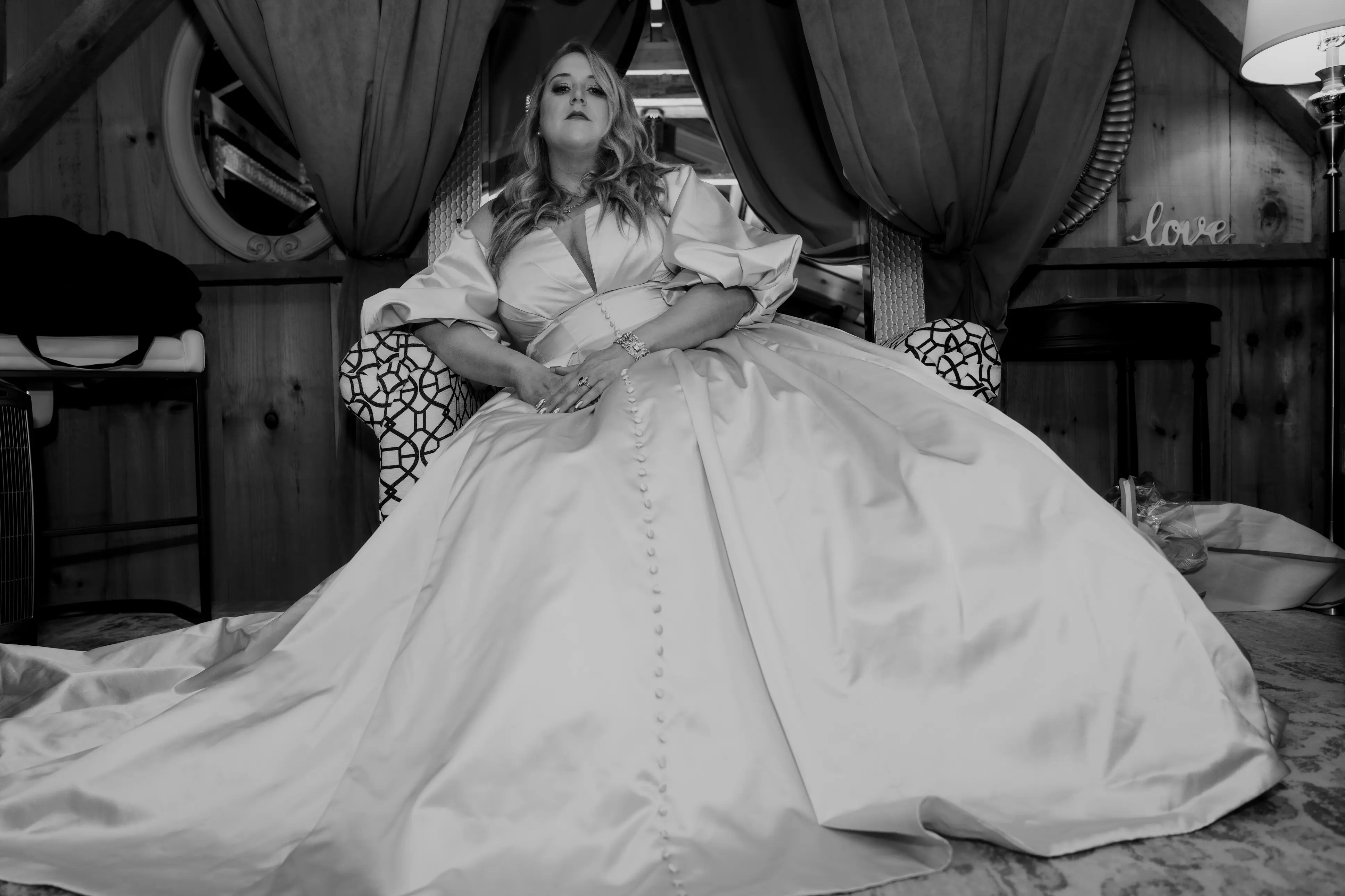 Bride wearing Juniper wedding dress by Sottero and Midgley