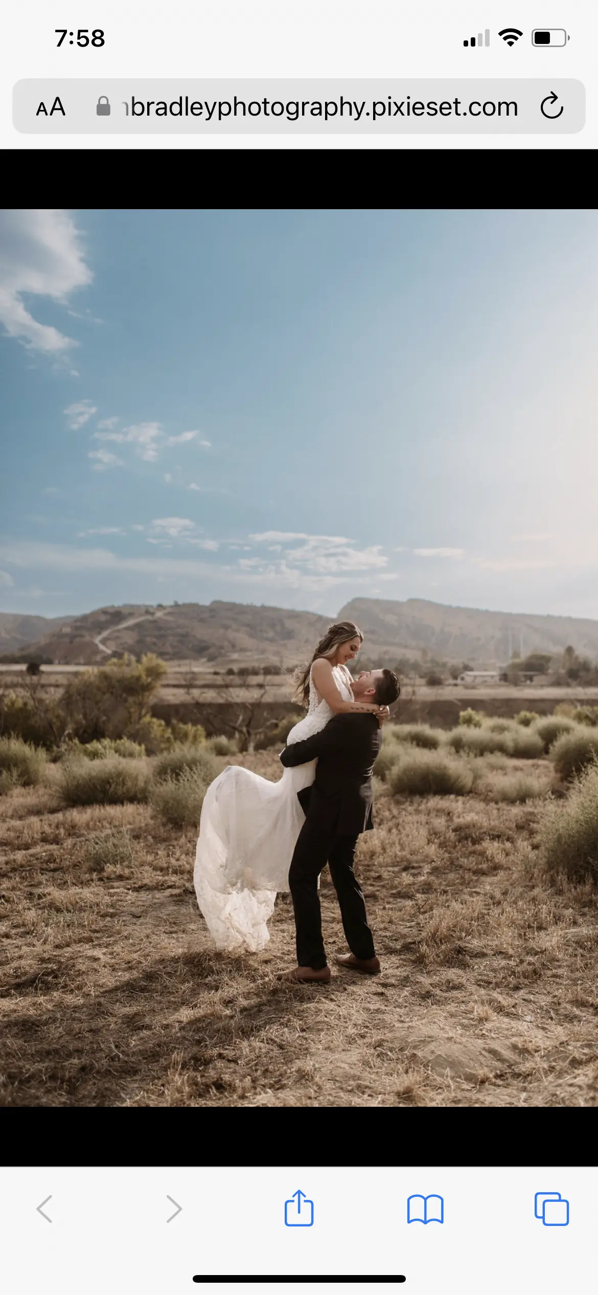 Bride In Beaded Fit-And-Flare Wedding Dress Called Barrett By Sottero And Midgley With Groom
