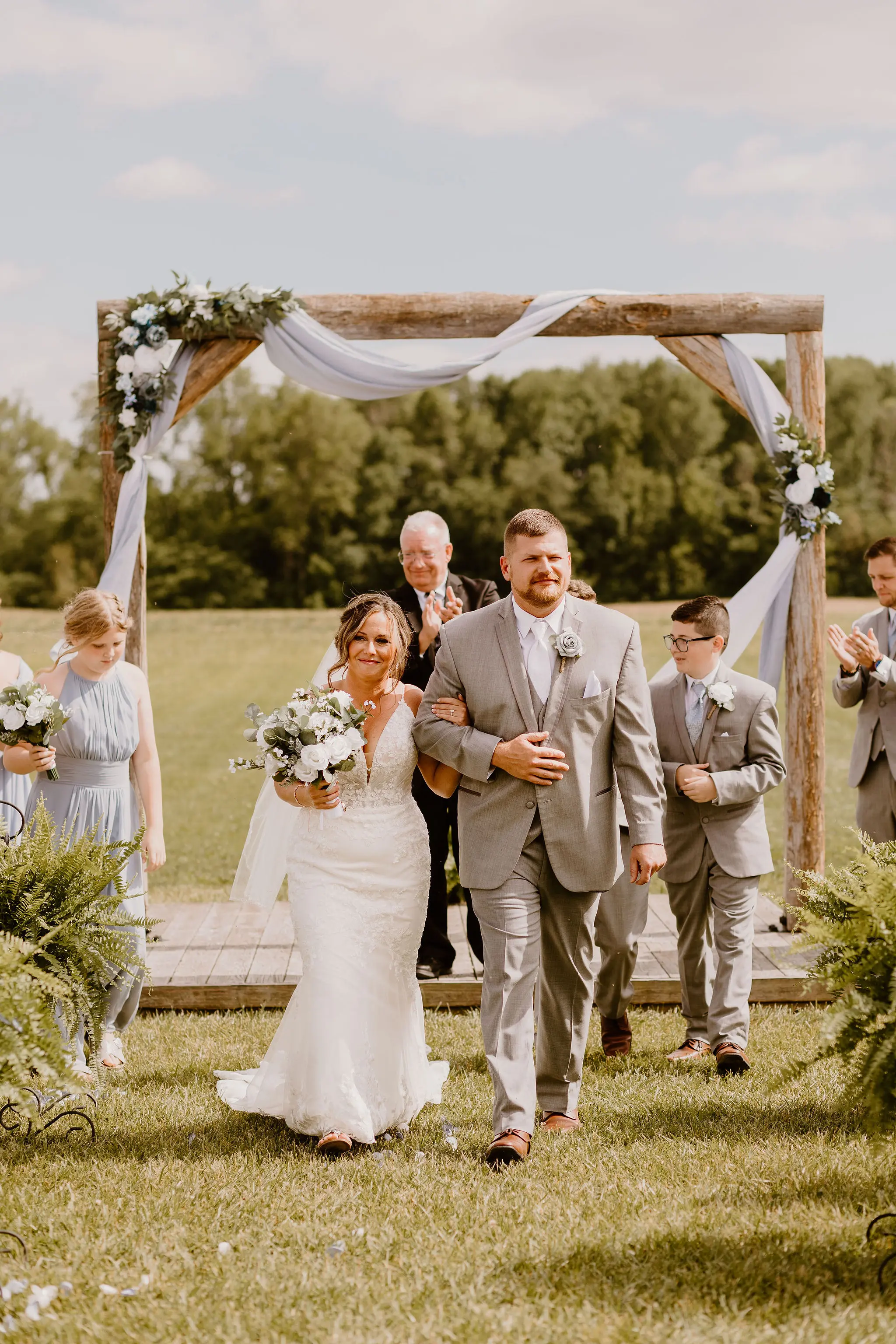 Bride In Floral Wedding Dress Called Fontaine By Maggie Sottero With Groom