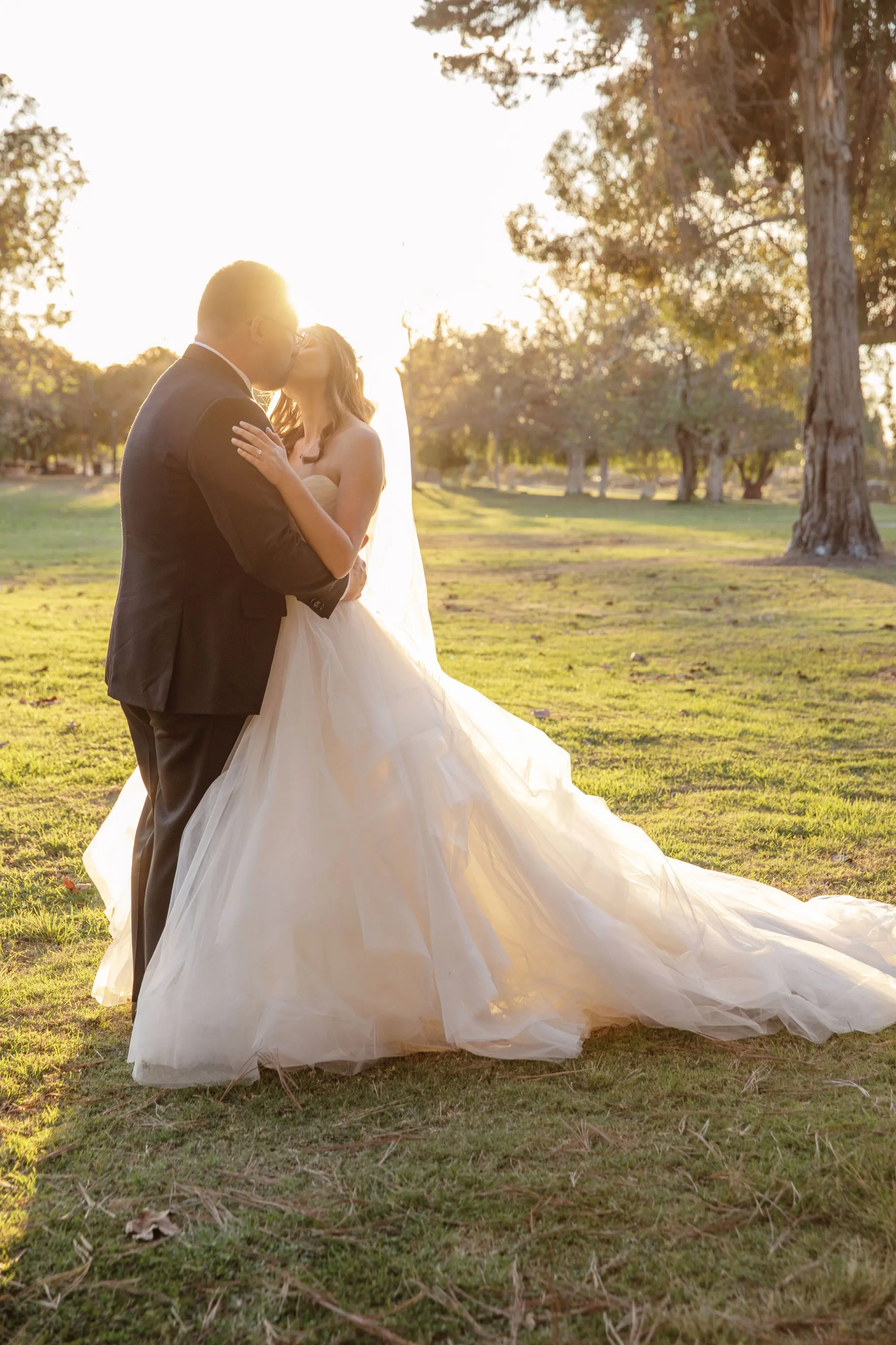 Bride In Sparkle Tulle Ballgown Yasmin Maggie Sottero With Groom