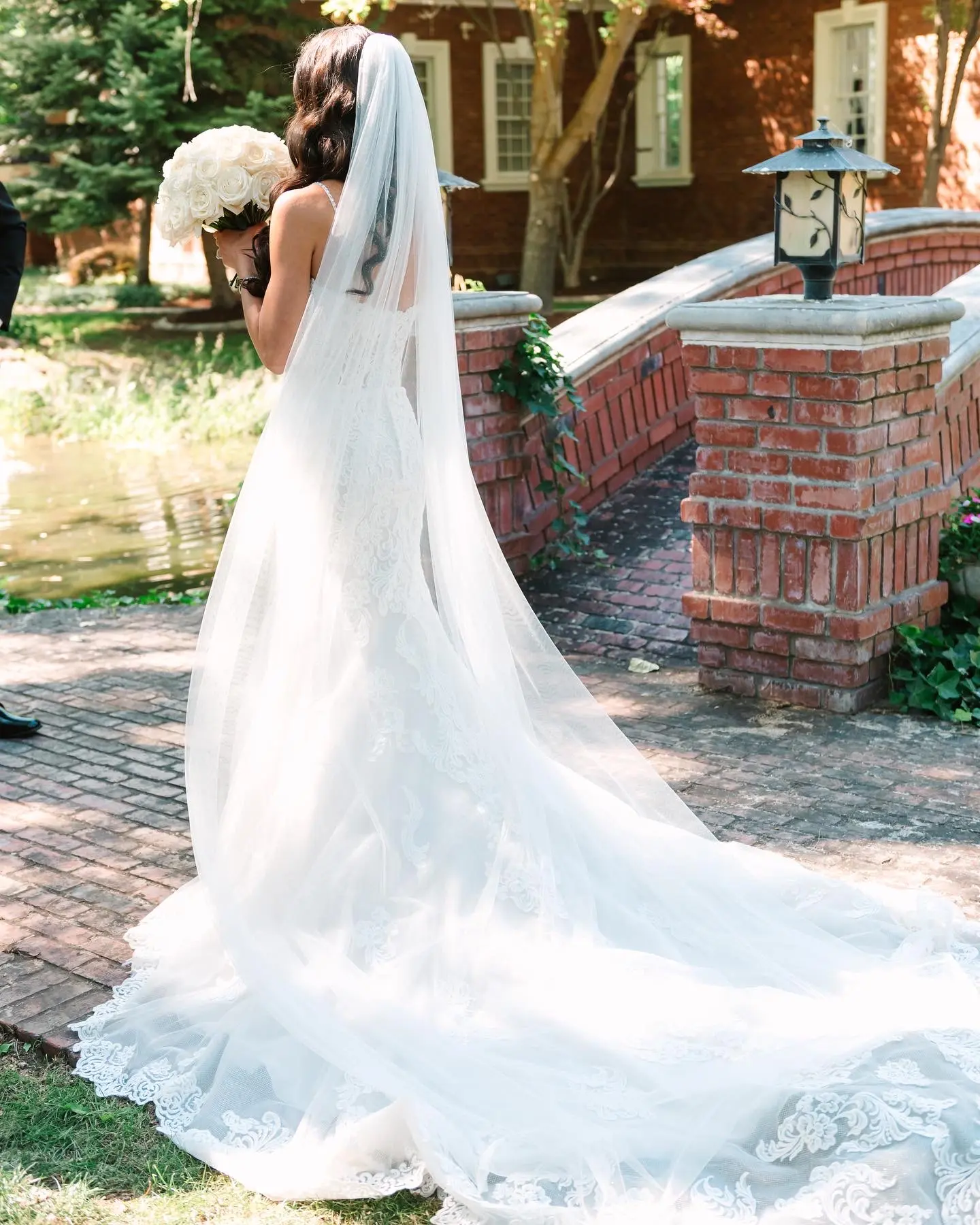 Bride Wearing Sparkly Lace Fit-And-Flare Fiona By Maggie Sottero