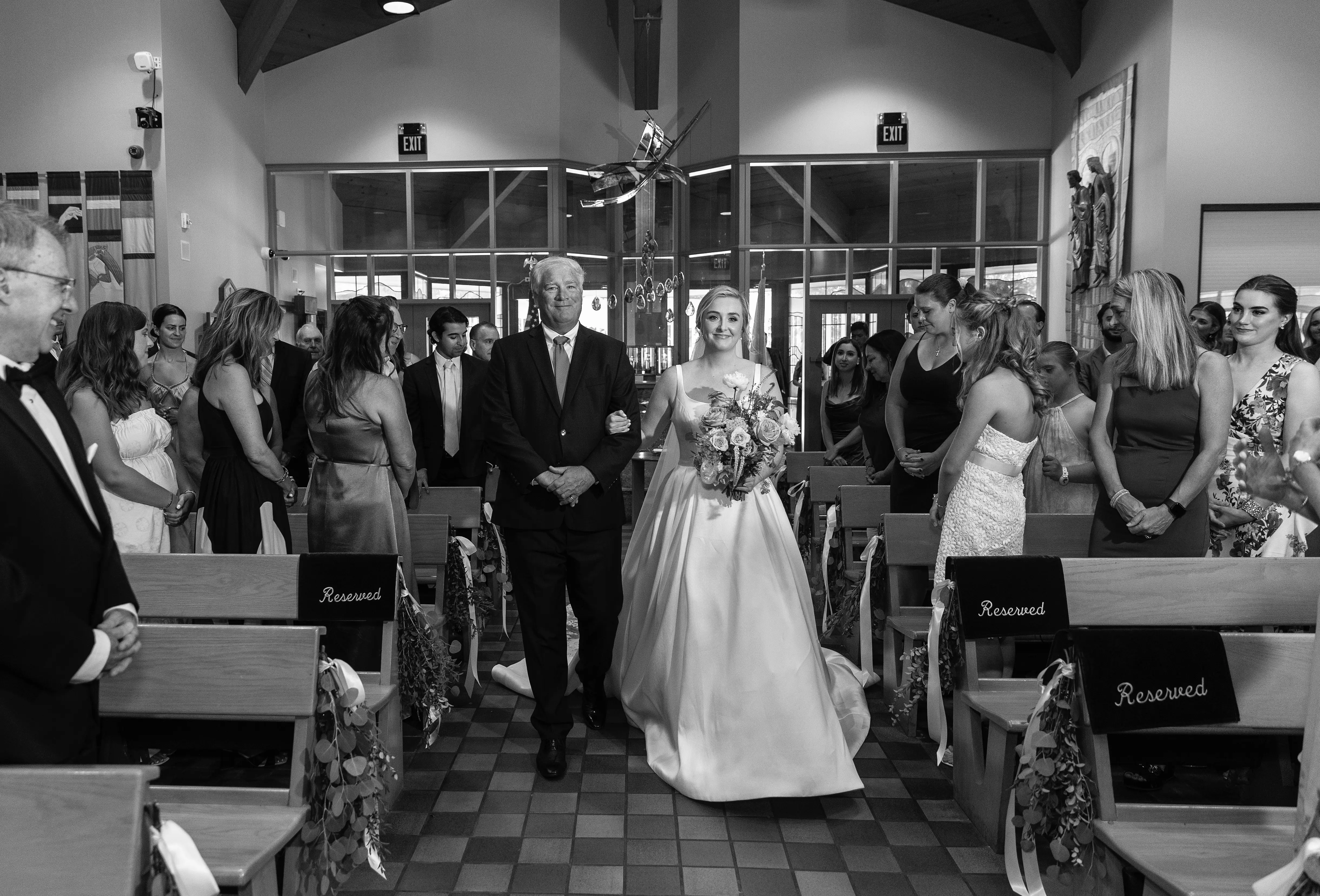 Bride In Simple Wedding Dress Called Selena By Maggie Sottero With Father Of The Bride
