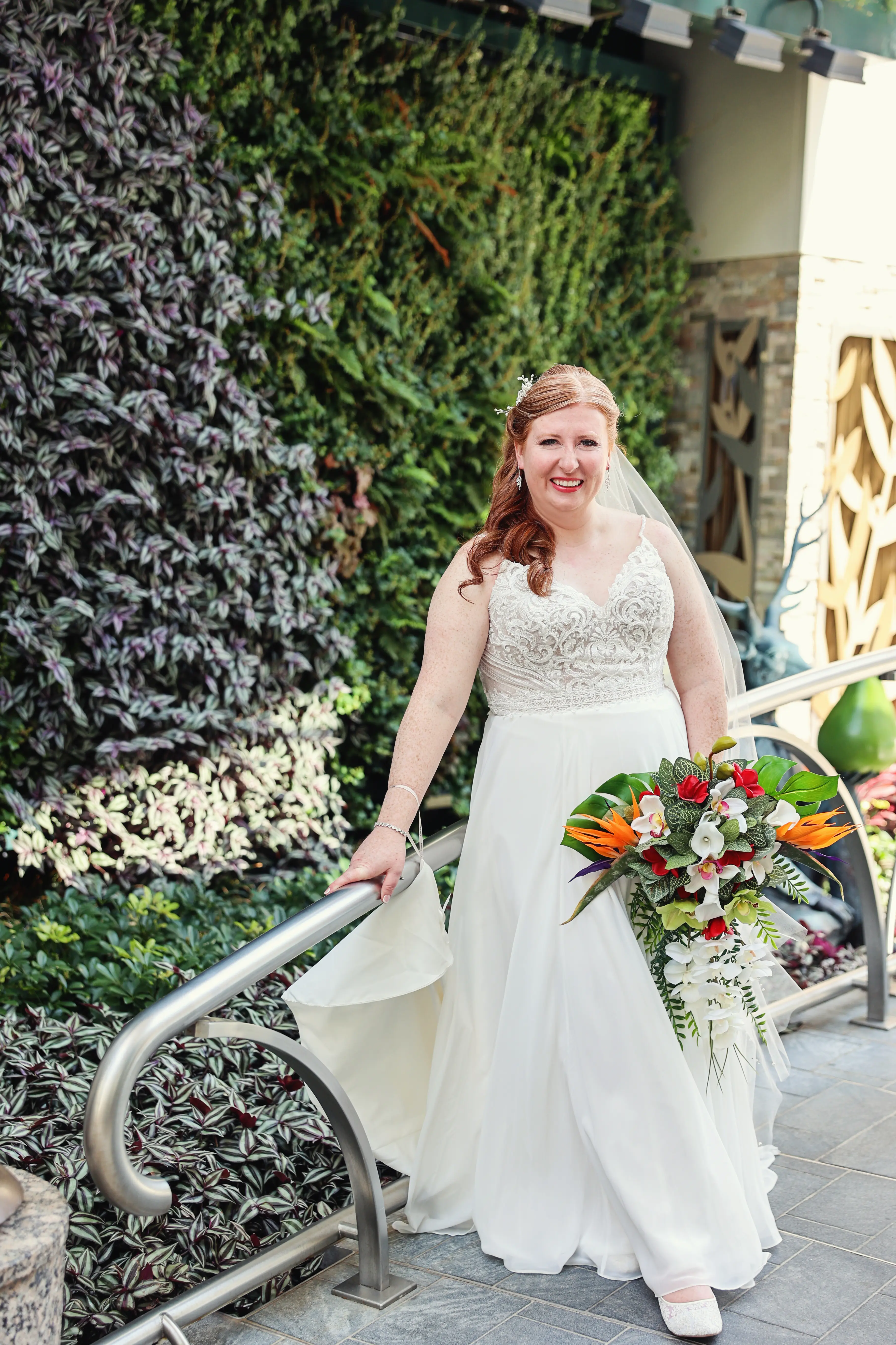 Bride In Aurora Chiffon Thigh High Slit Lorraine Rebecca Ingram