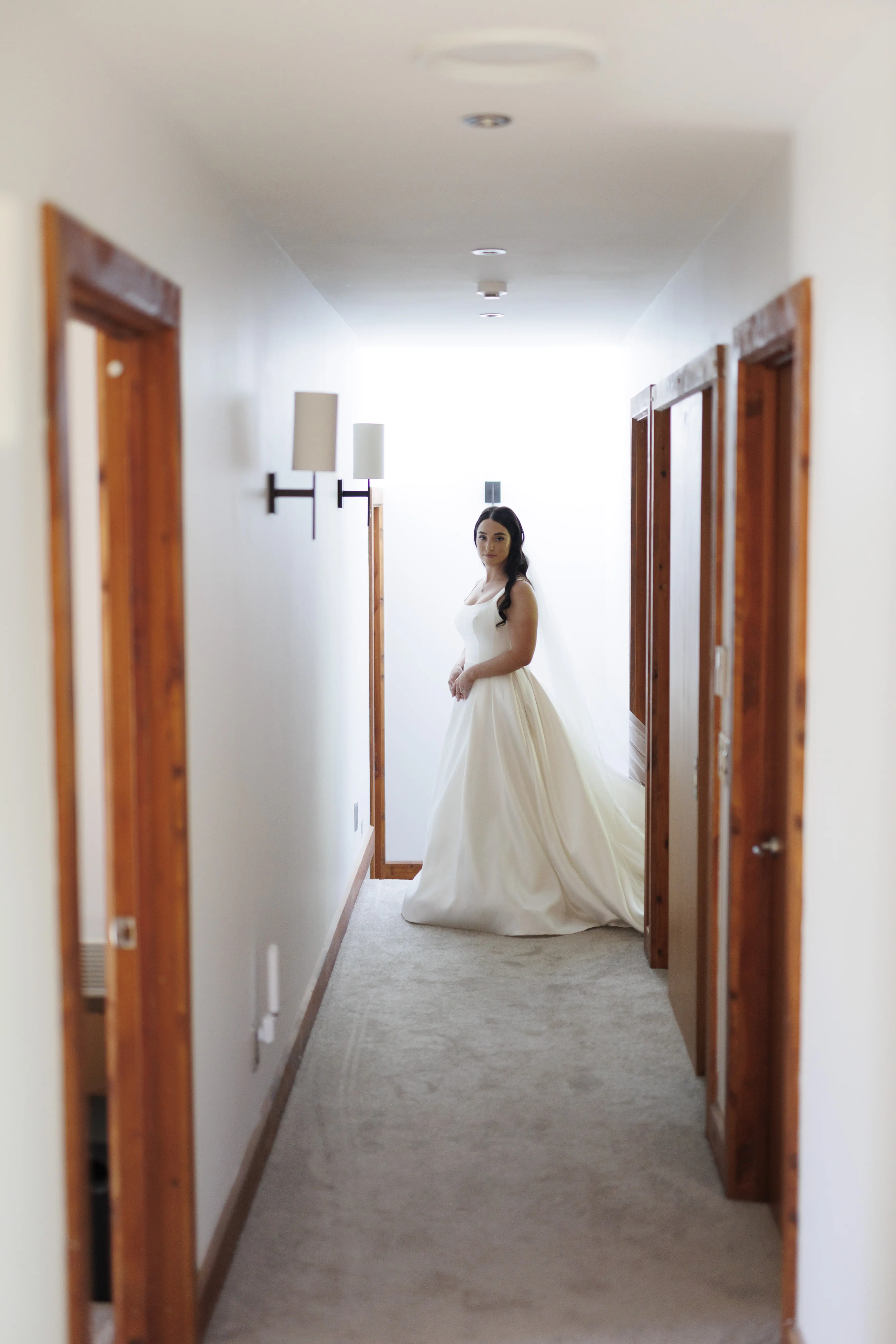 Bride In Satin A-Line Wedding Dress Called Selena By Maggie Sottero