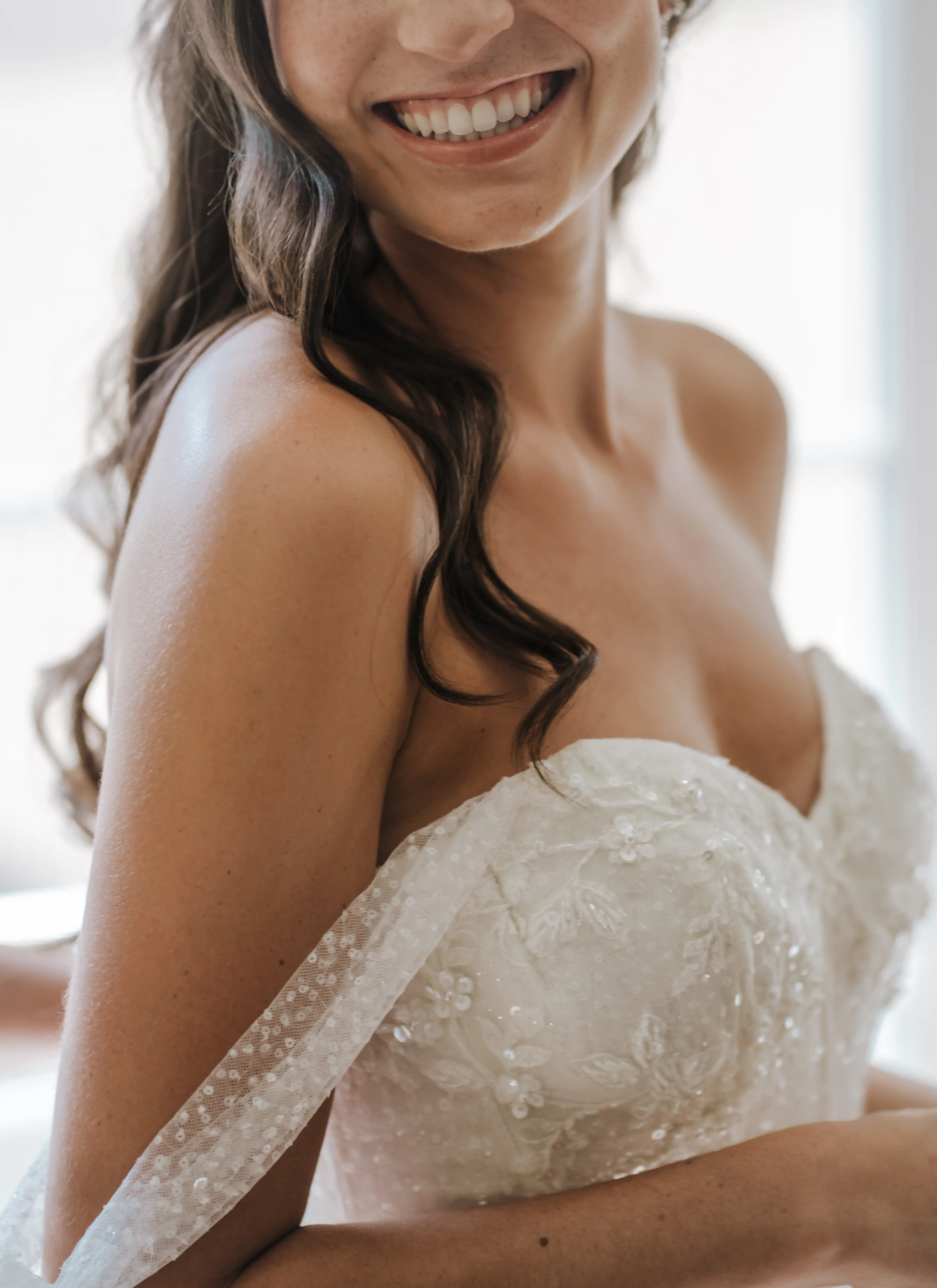 Bride Wearing Sparkly Ballgown Wedding Dress Called Shasta By Sottero And Midgley