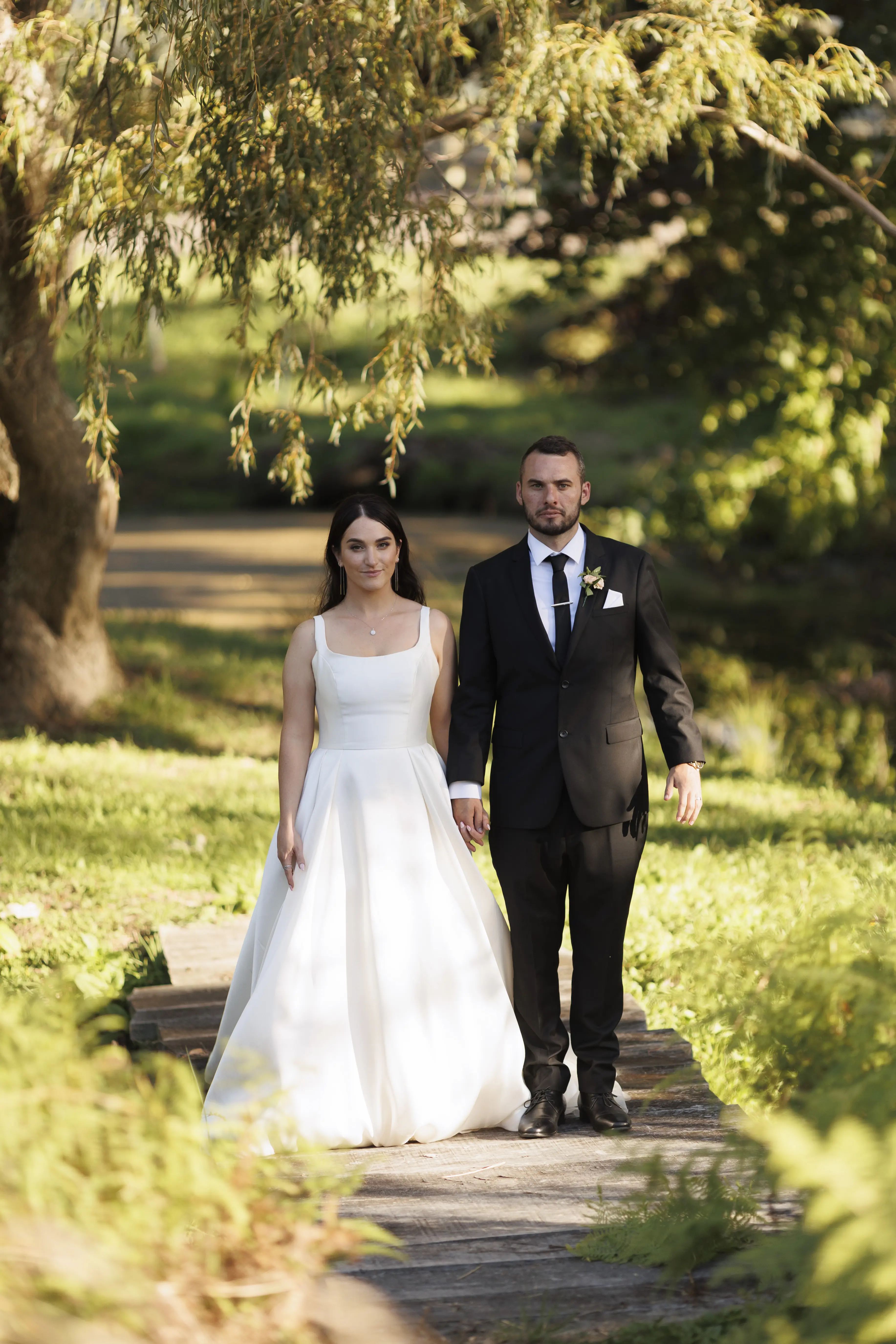 Bride In Satin A-Line Wedding Dress Called Selena By Maggie Sottero