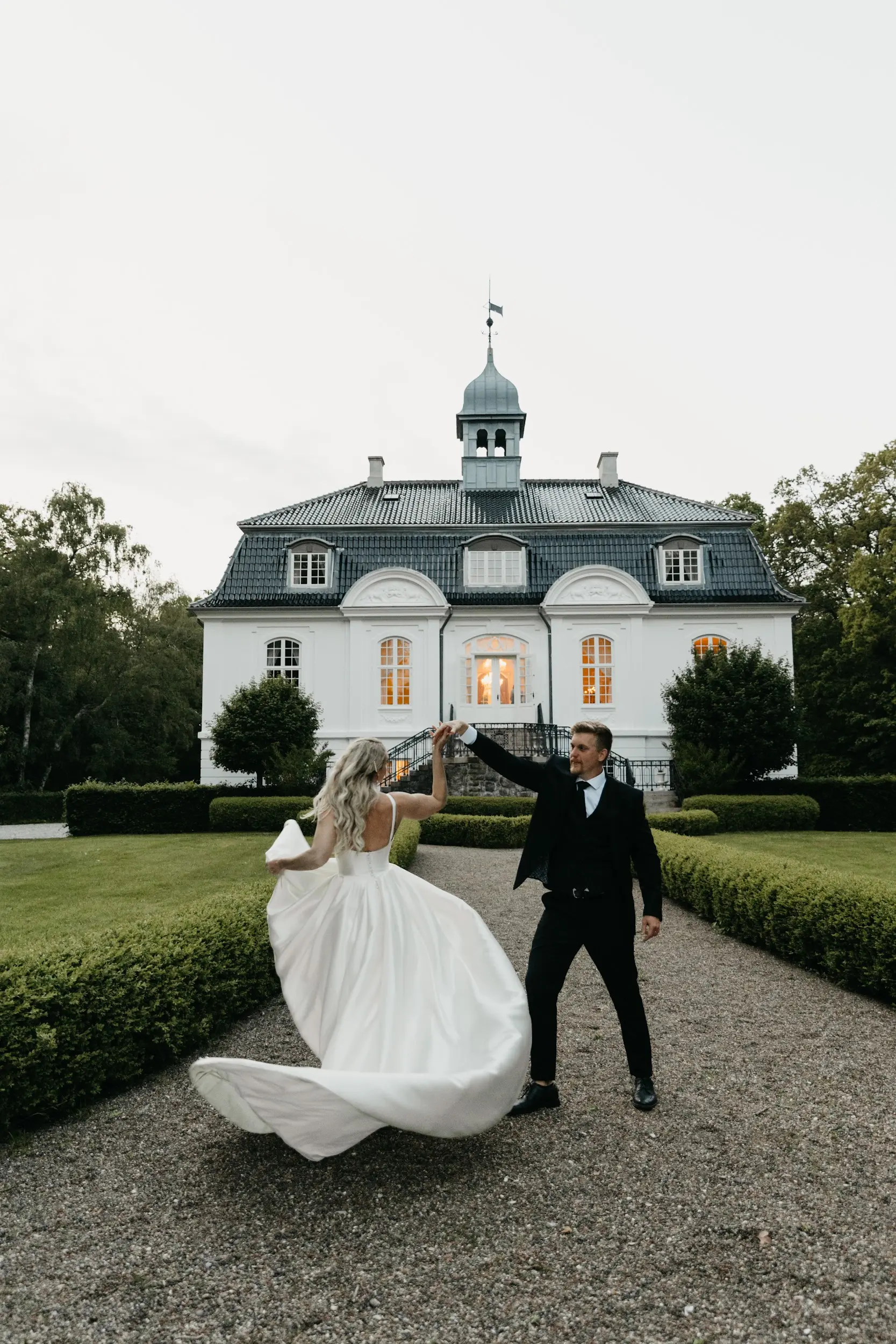 Groom With Bride Wearing Satin Ball Gown Selena By Maggie Sottero