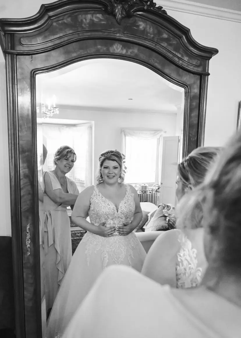 Bride Wearing Elegant Lace Ballgown Trinity Lynette By Maggie Sottero
