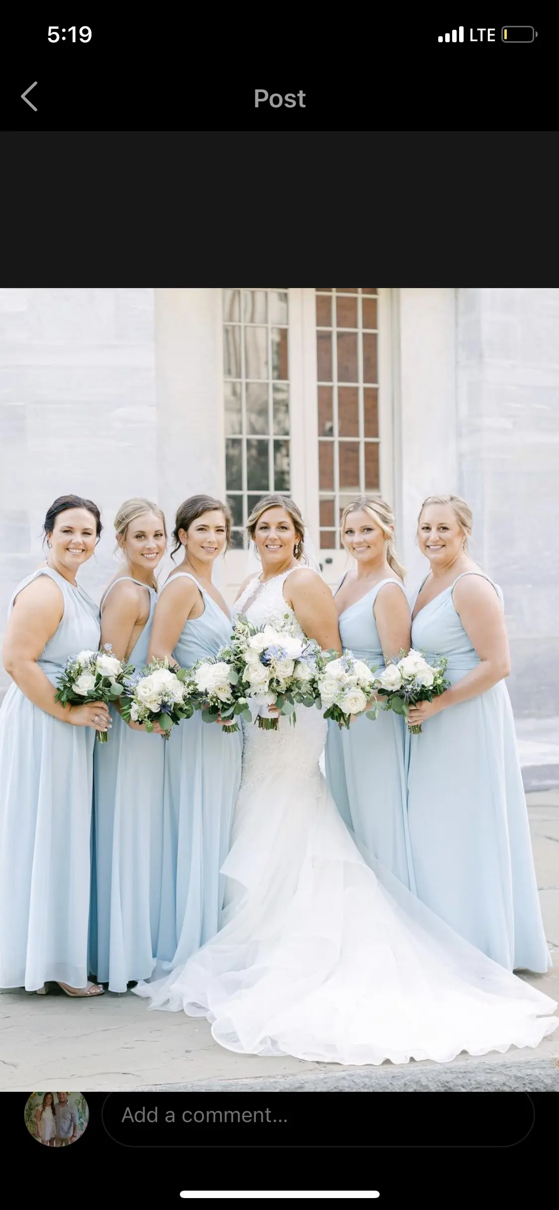 bride wearing organza mermaid wedding dress