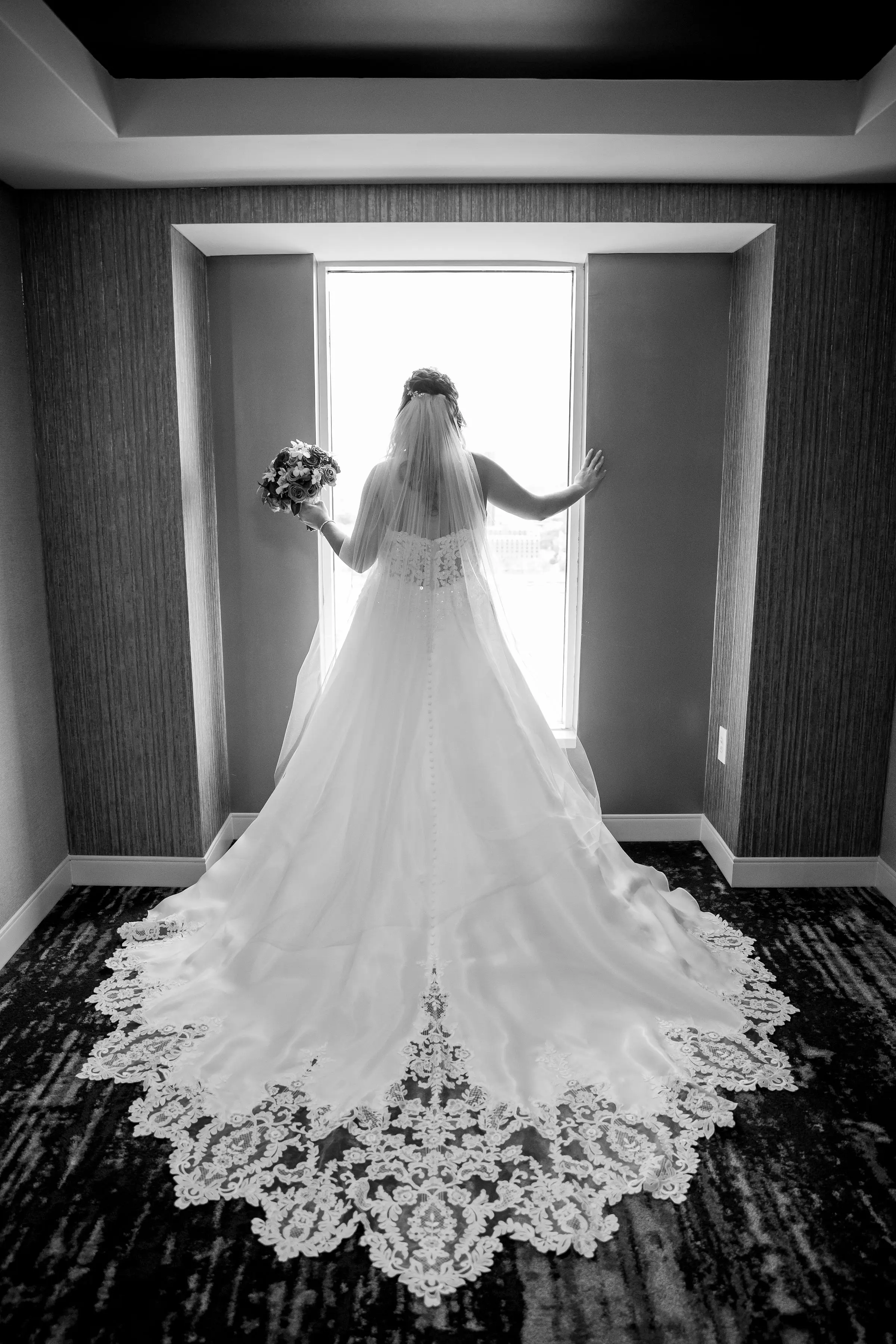 Bride Wearing A-Line Wedding Dress Savannah By Maggie Sottero