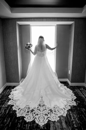 Bride Wearing A-Line Wedding Dress Savannah By Maggie Sottero