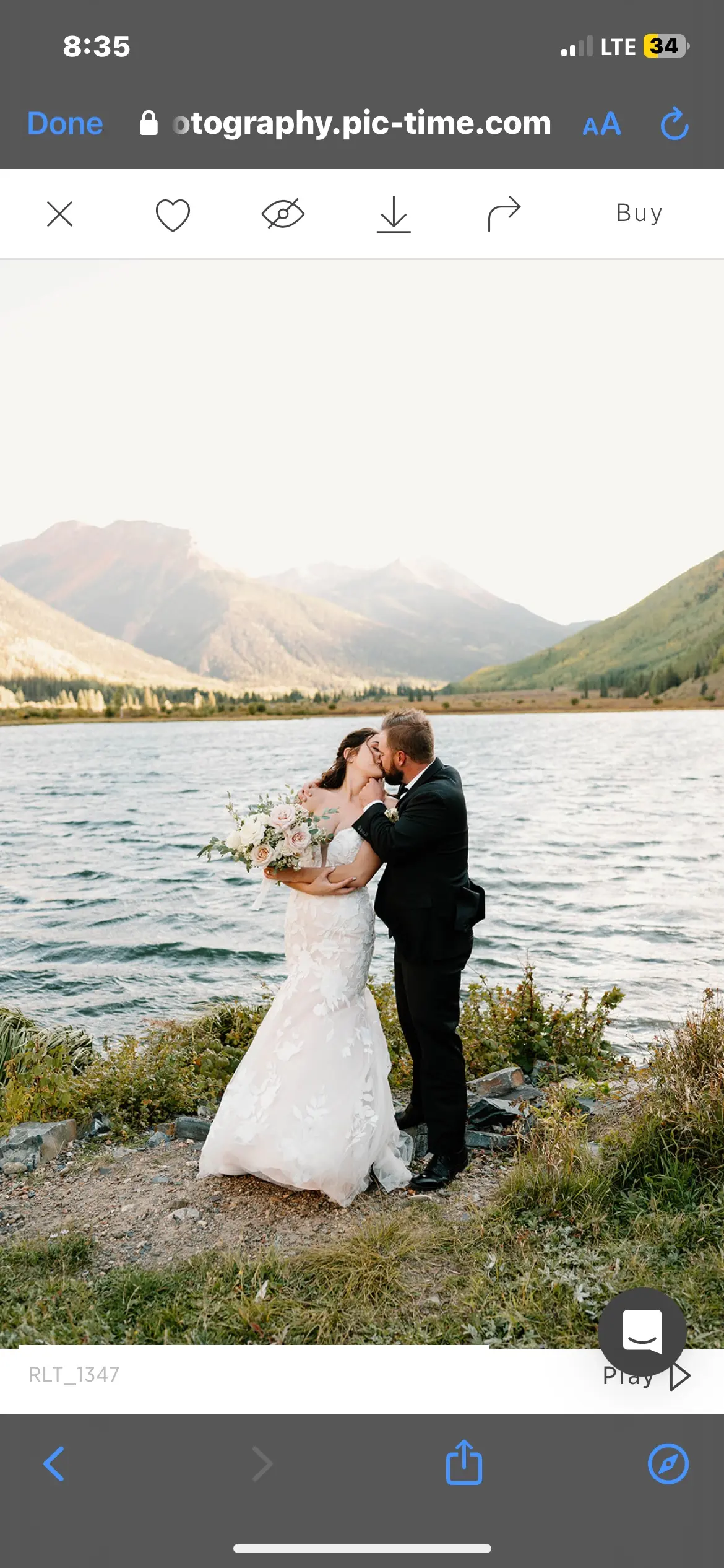 Bride wearing Hattie wedding dress by Rebecca Ingram kissing her husband