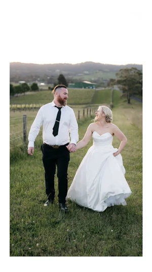 Bride Wearing Simple Ballgown Wedding Dress Called Anniston Marie By Maggie Sottero