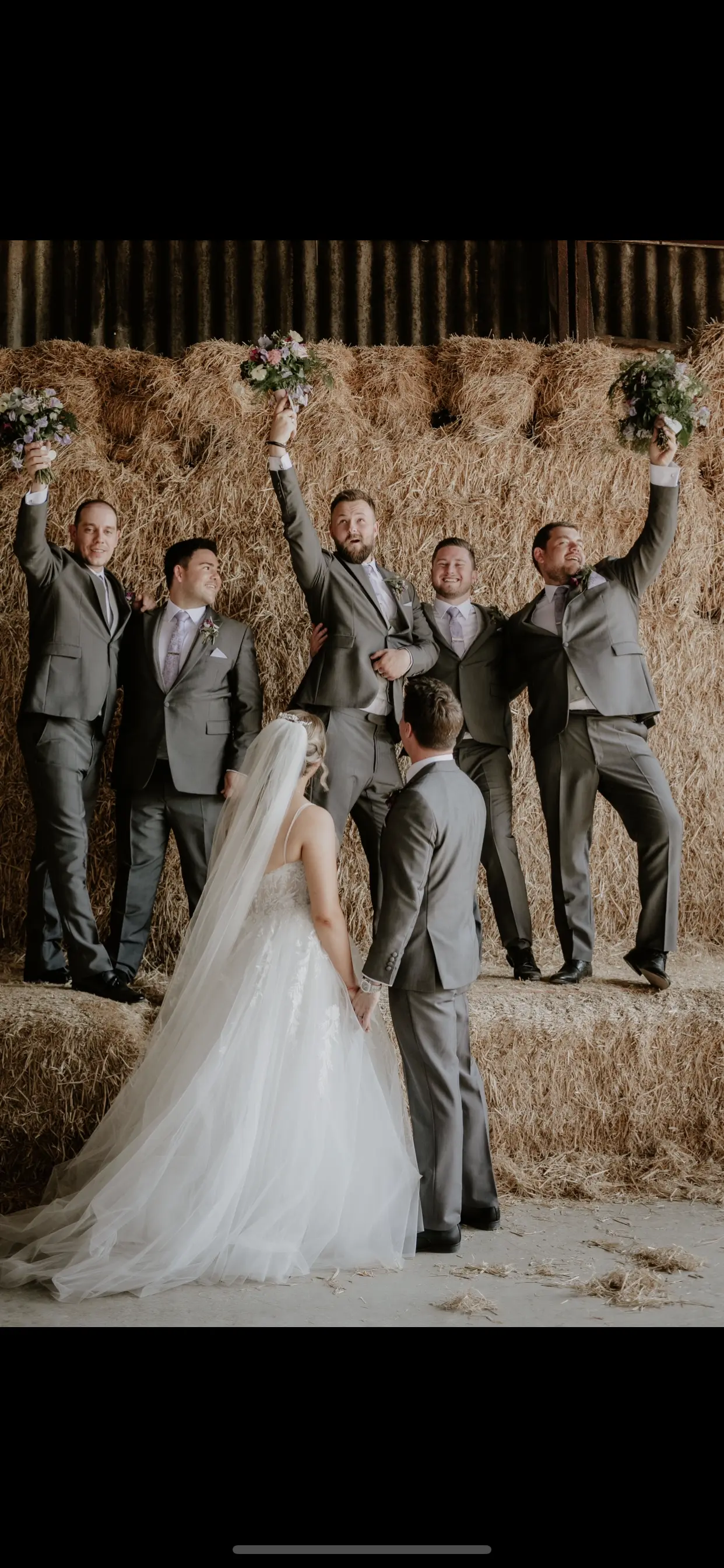 Groom With Bride Wearing Floral Princess Wedding Dress Orlanda By Maggie Sottero