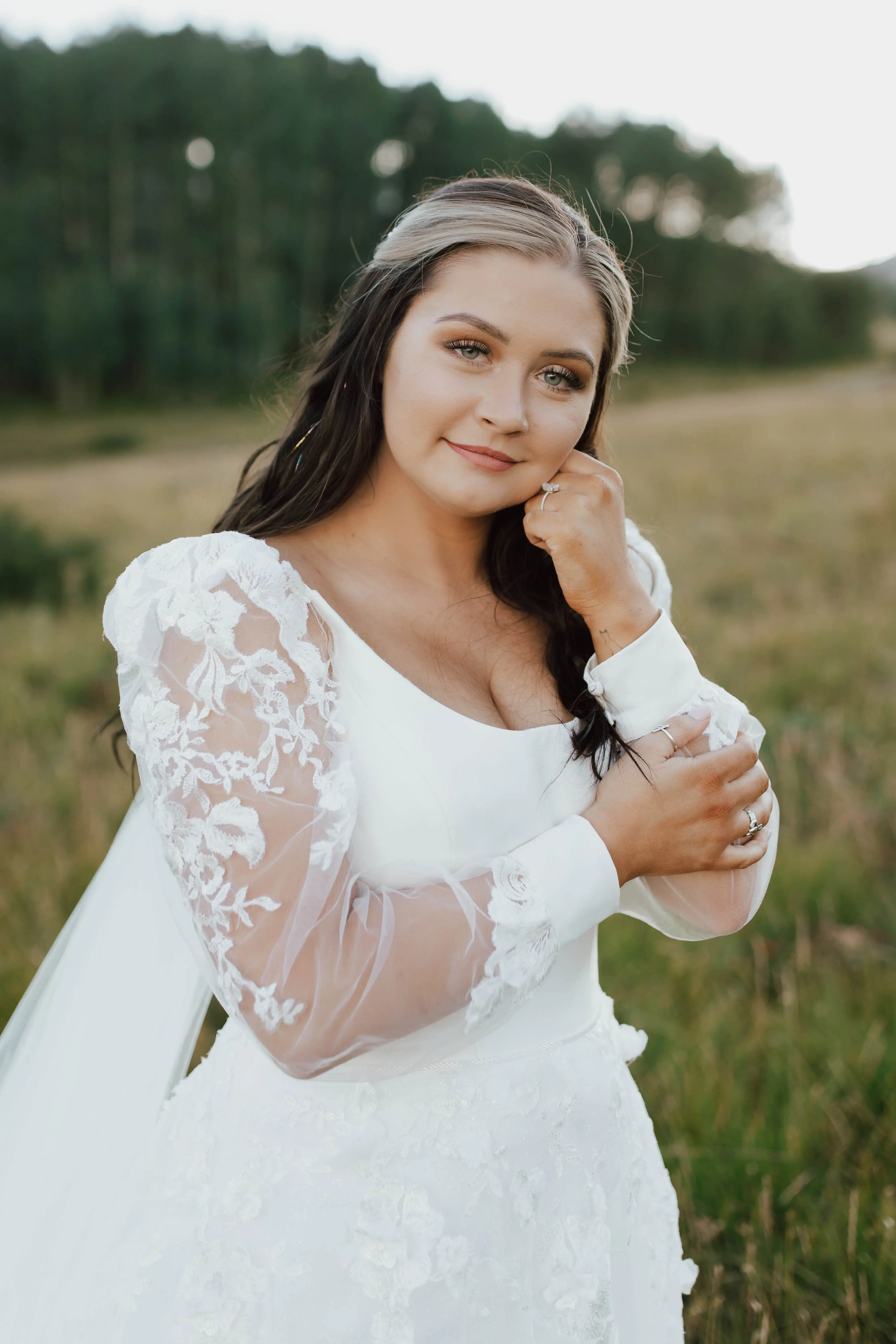Bride Wearing Sparkly Modern Ball Gown Wedding Dress With A Mikado Bodice Called Greer By Maggie Sottero