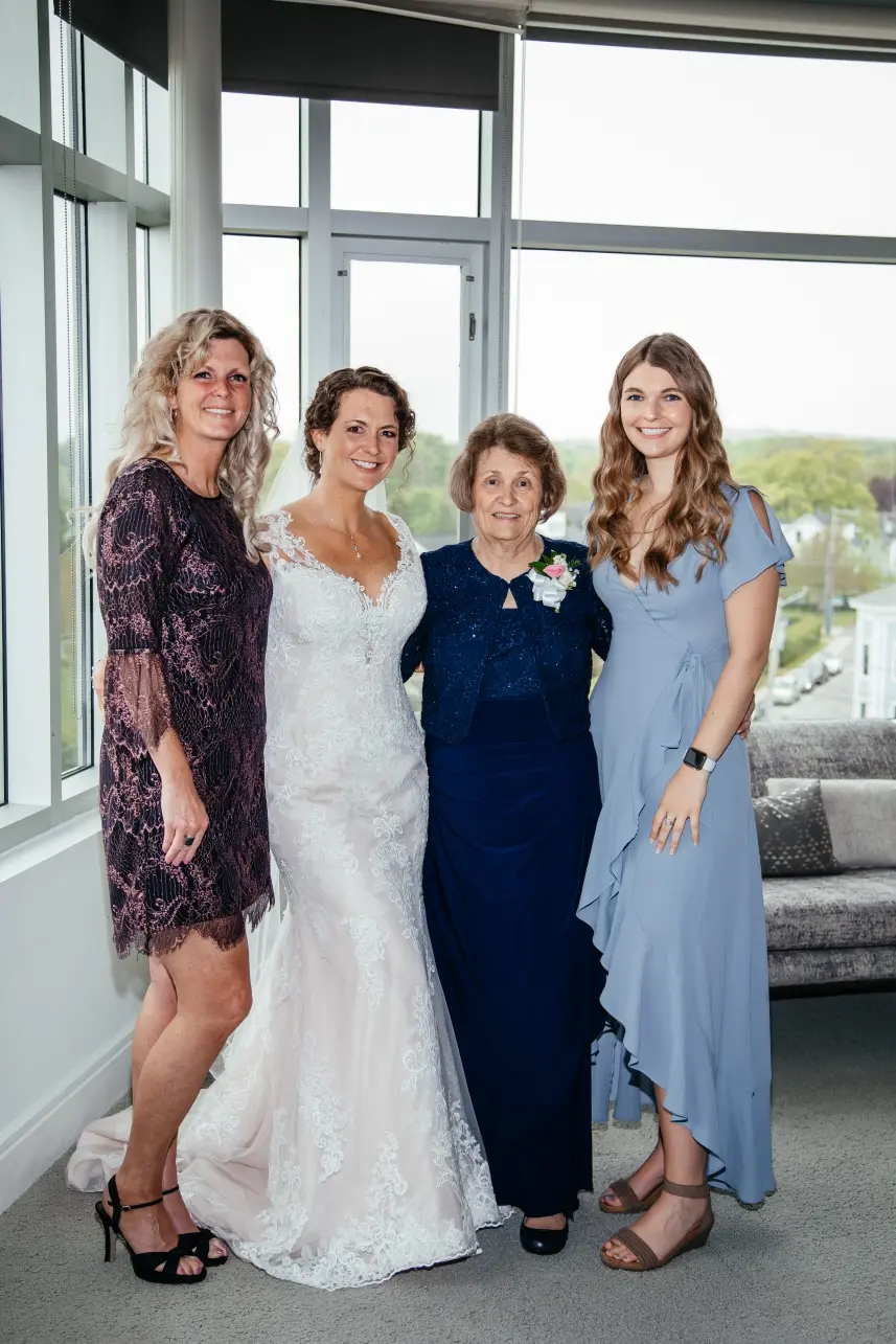 Bride Wearing Lace Fit-And-Flare Daphne By Rebecca Ingram