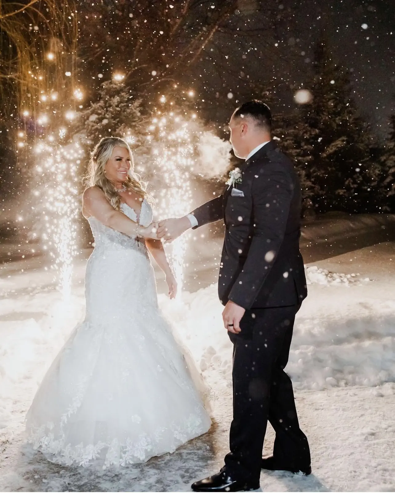 Bride In Beaded Mermaid Lennon Maggie Sottero With Groom