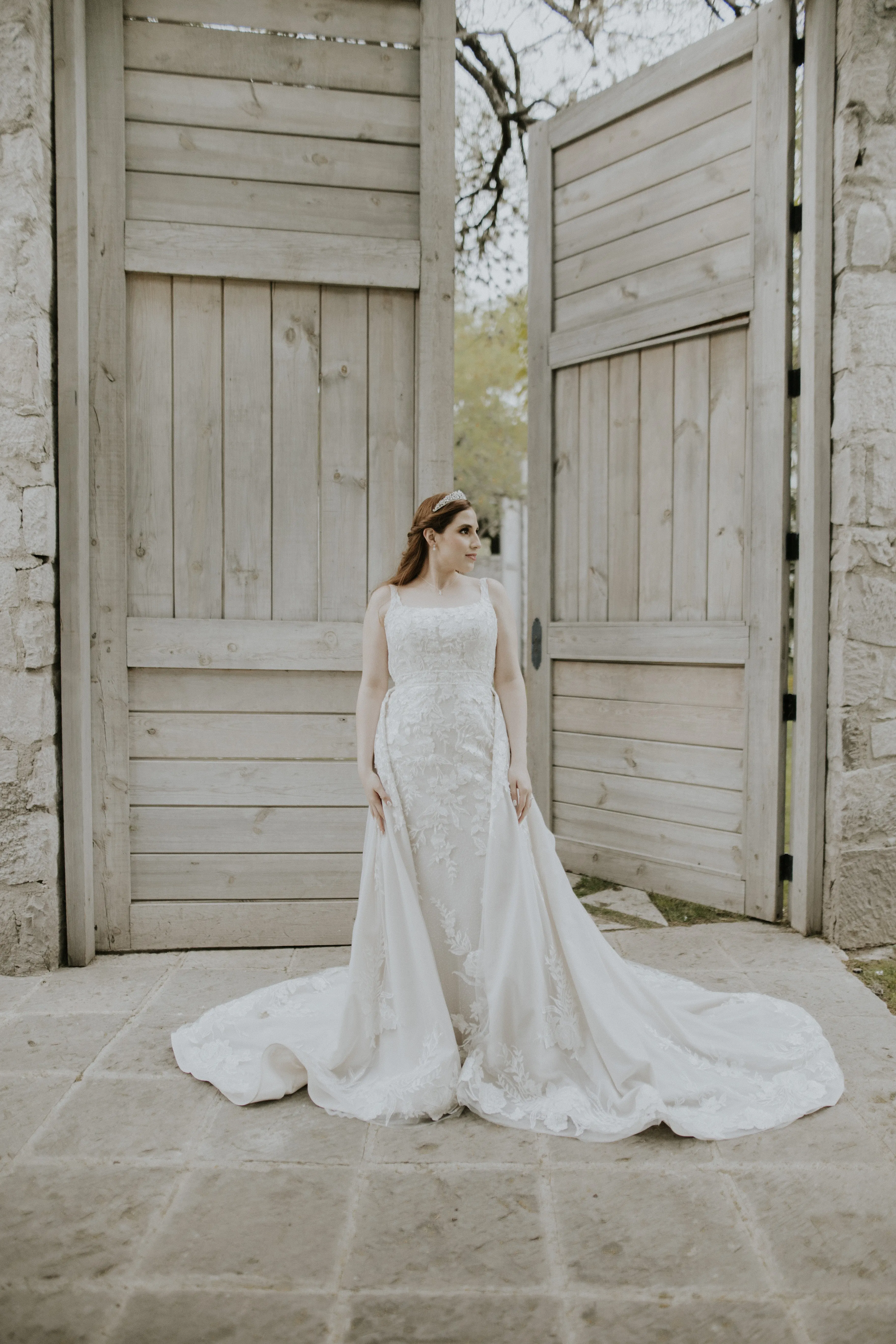 Bride Wearing Lace Wedding Dress Called Albany By Maggie Sottero